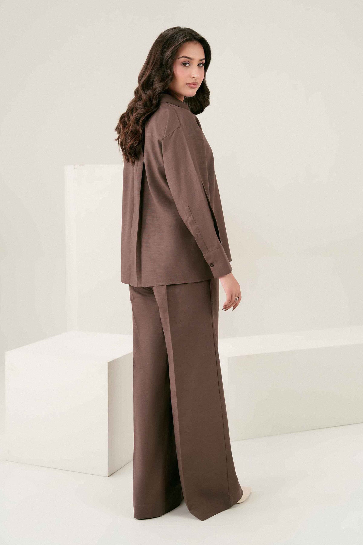 Nishat UK - Brown Solids Yarn Dyed 2 Pieces ready to wear Dress
