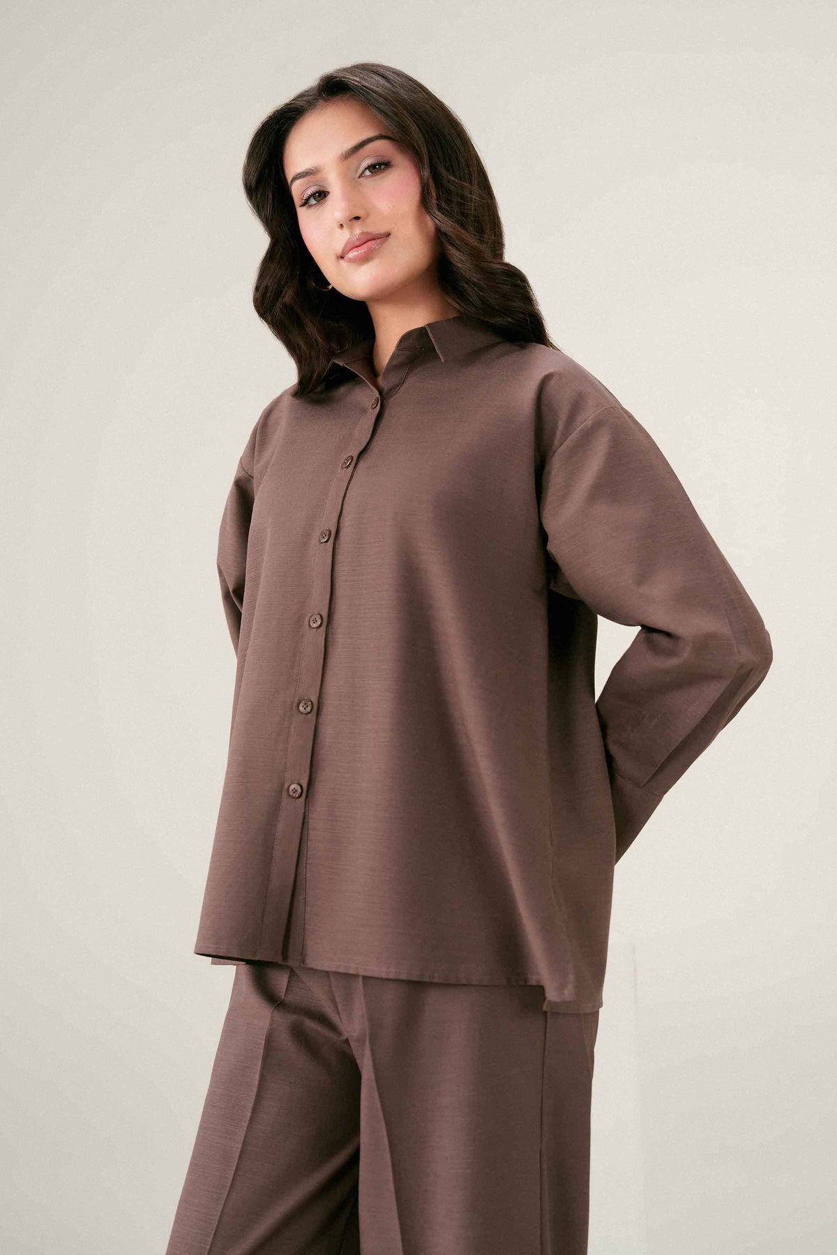 Nishat UK - Brown Solids Yarn Dyed 2 Pieces ready to wear Dress