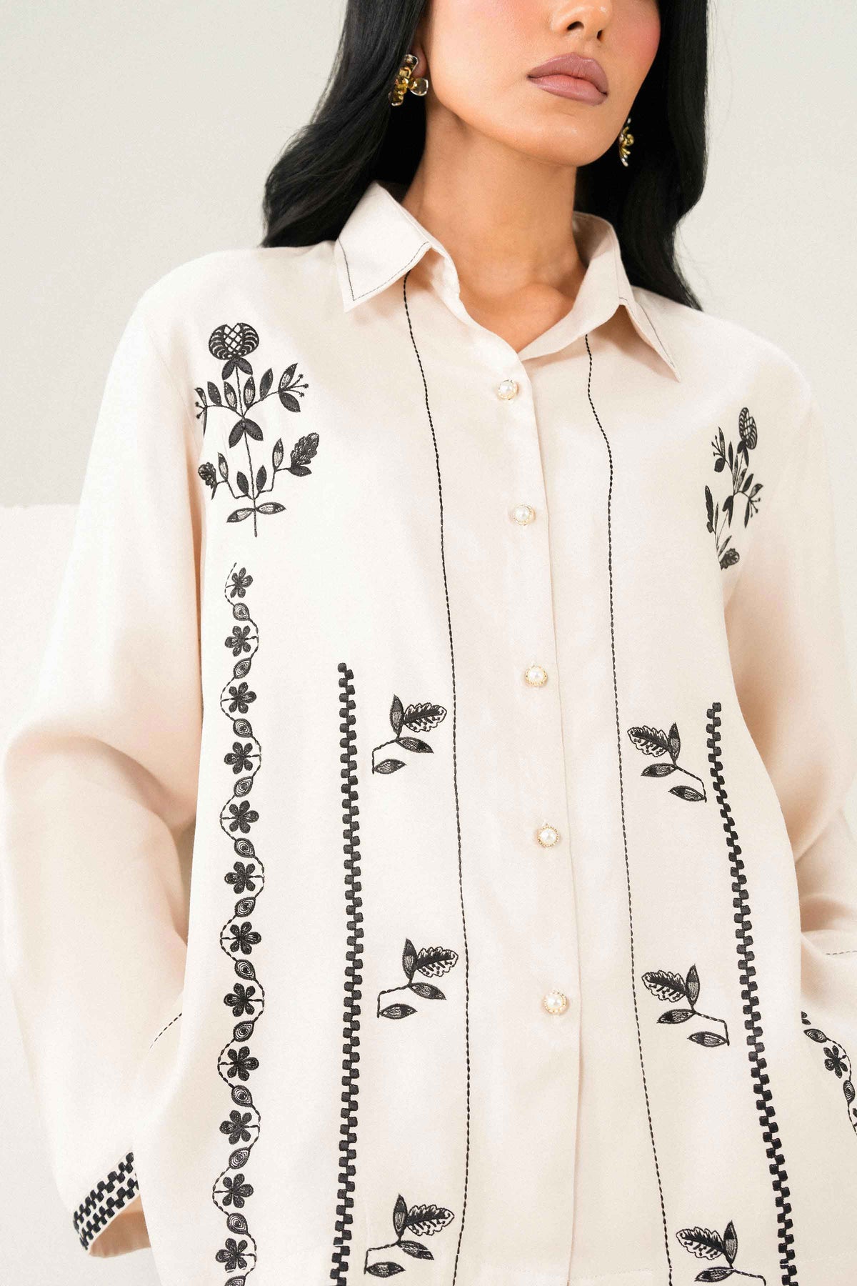 Nishat UK - Off White Embroidered Imported 2 Pieces ready to wear Dress
