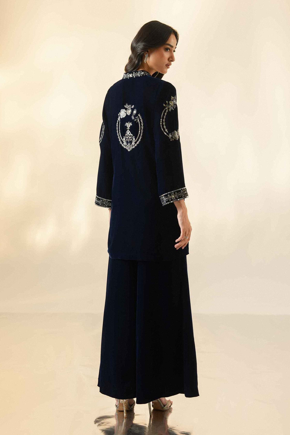 Nishat UK - Blue Embroidered Velvet 2 Pieces ready to wear Dress