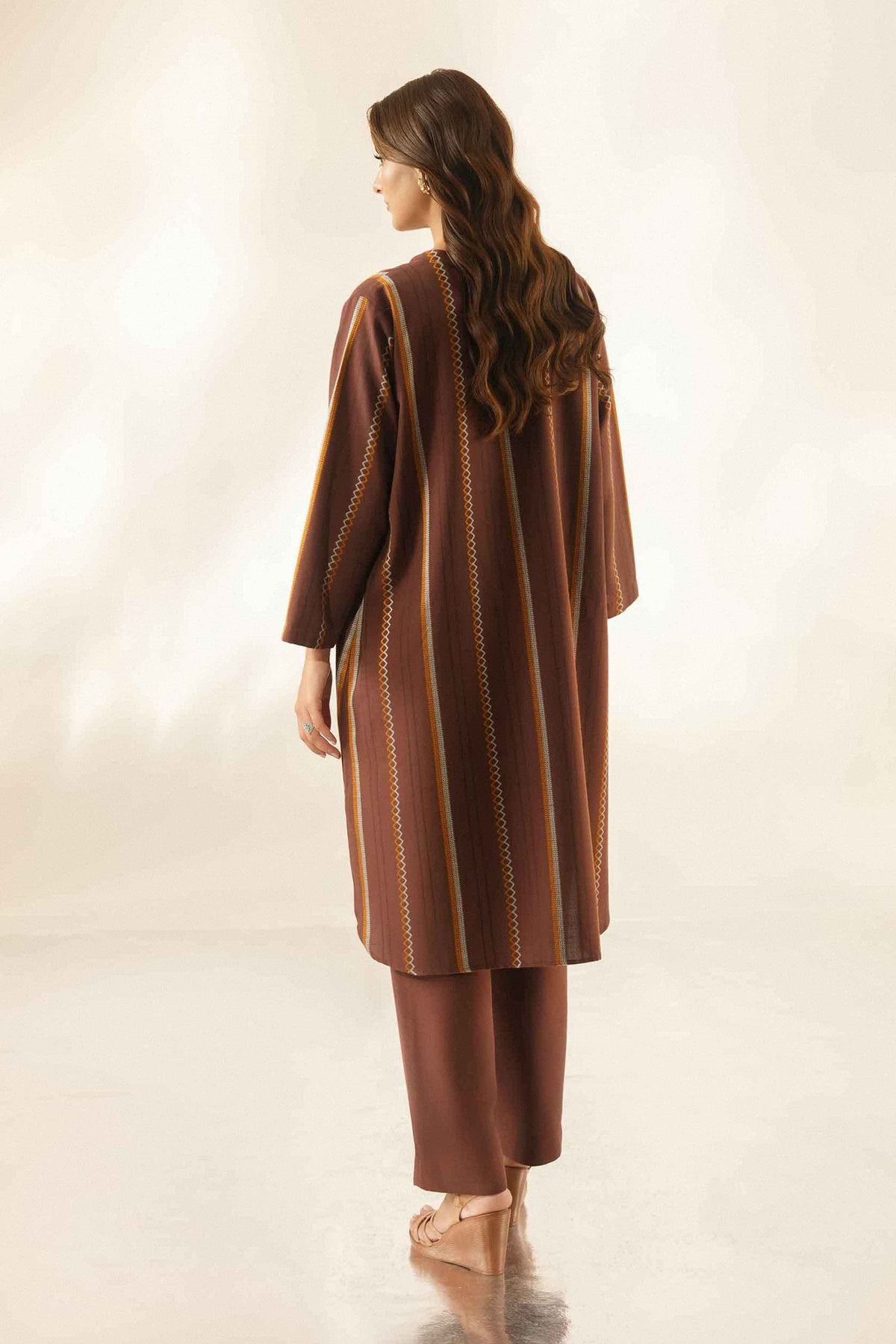 Nishat UK - Brown Embroidered Cotton 2 Pieces ready to wear Dress