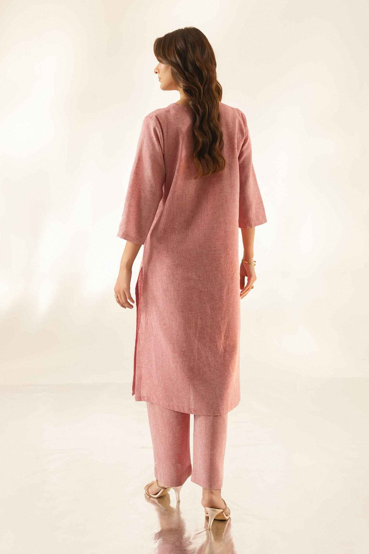Nishat UK - Pink Embroidered Linen 2 Pieces ready to wear Dress
