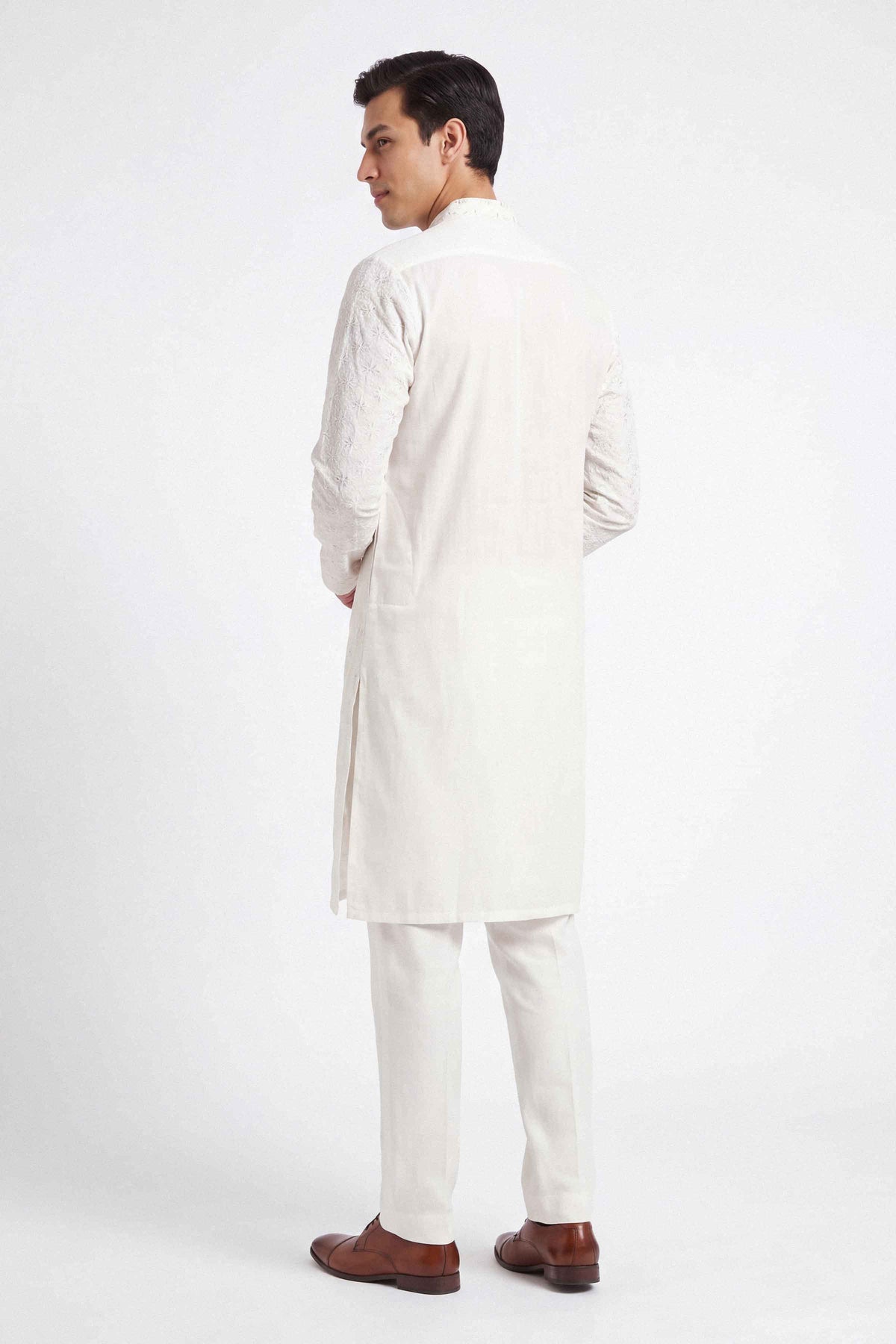 Nishat UK - Off White Embroidered Viscose Silk 2 Pieces ready to wear luxury Dress