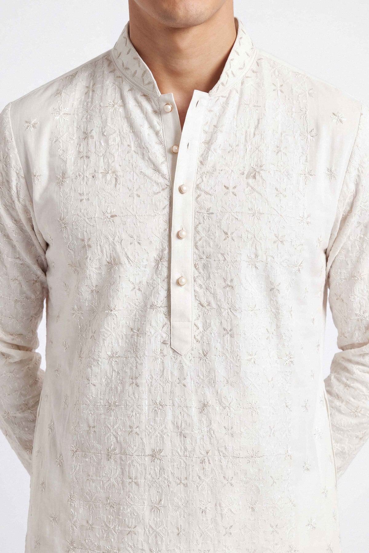 Nishat UK - Off White Embroidered Viscose Silk 2 Pieces ready to wear luxury Dress