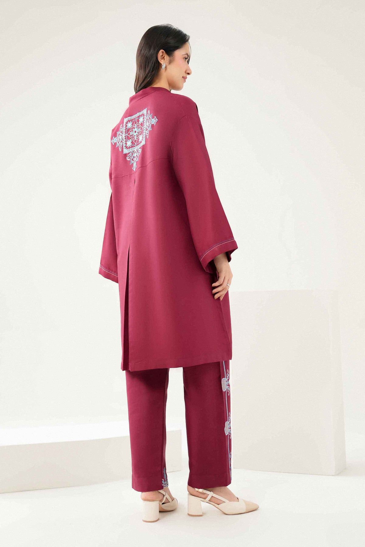 Nishat UK - Red Embroidered Twill 2 Pieces ready to wear Dress