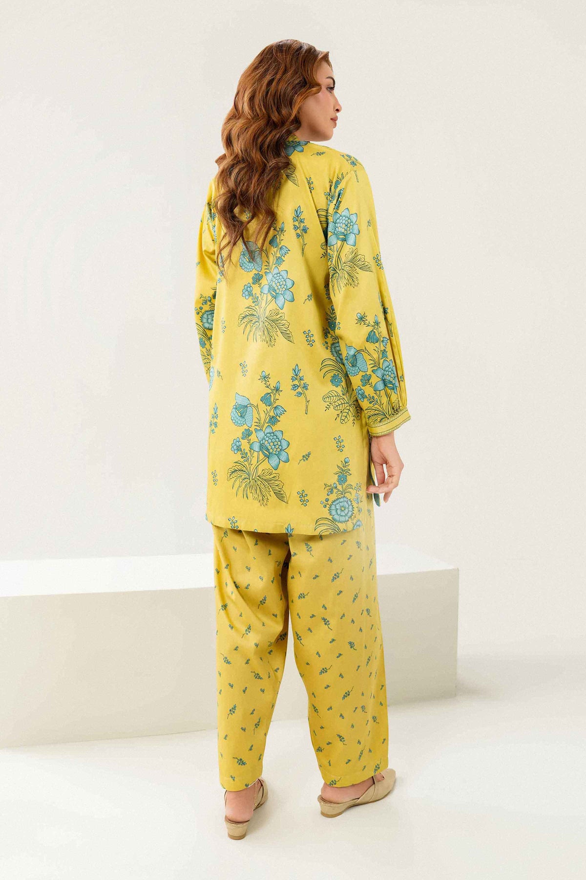 Nishat UK - Yellow Embroidered Satin 2 Pieces ready to wear