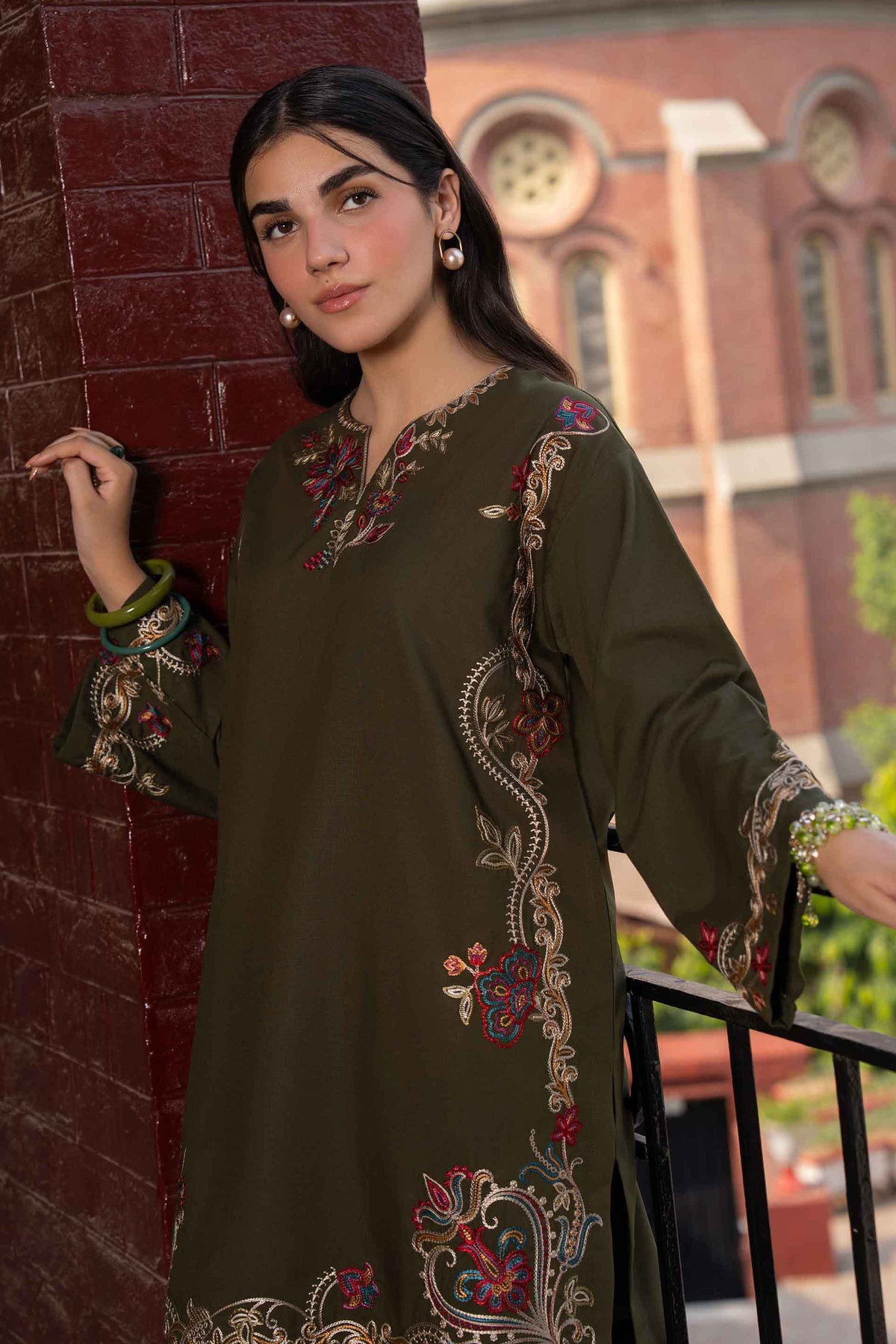 Nishat UK - Green Embroidered PV 2 Pieces ready to wear Dress