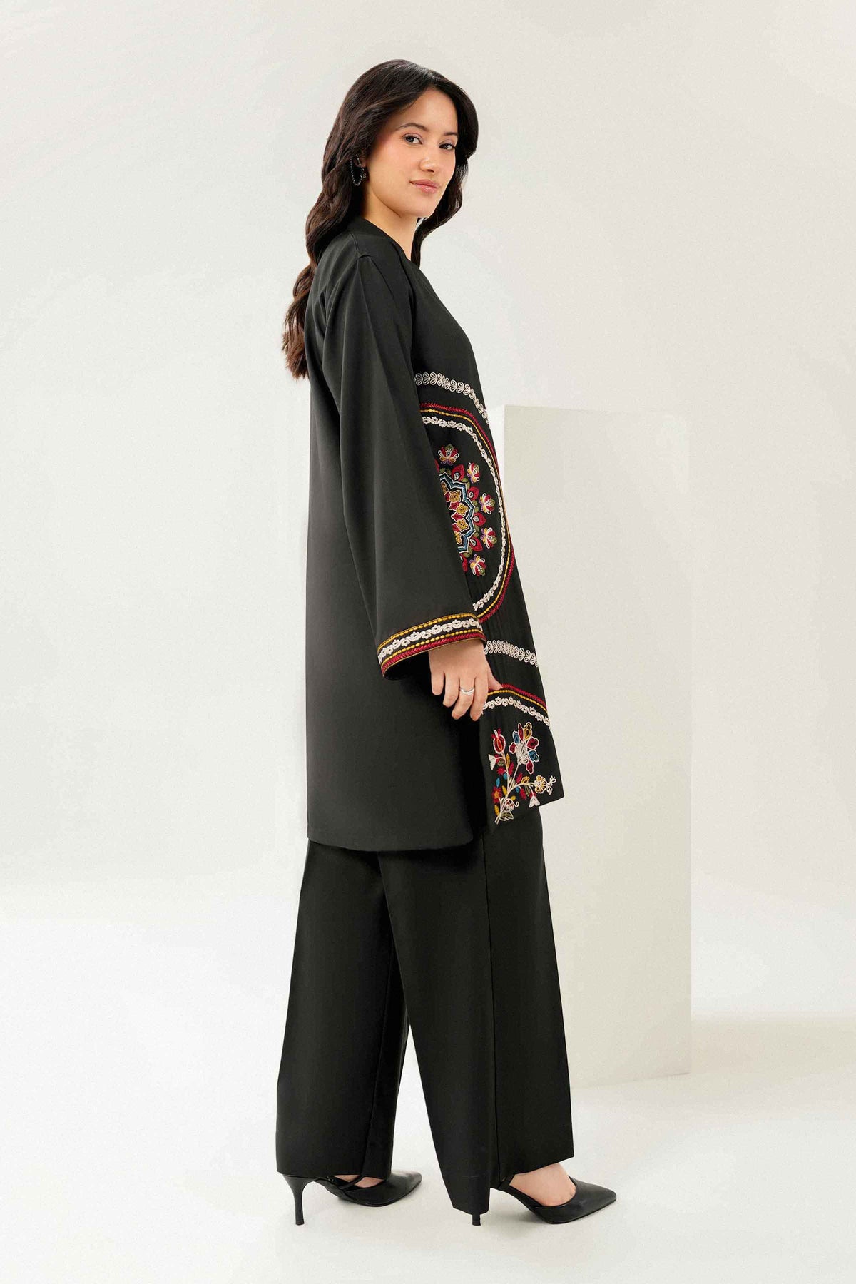 Nishat UK - Black Embroidered PV 2 Pieces ready to wear Dress