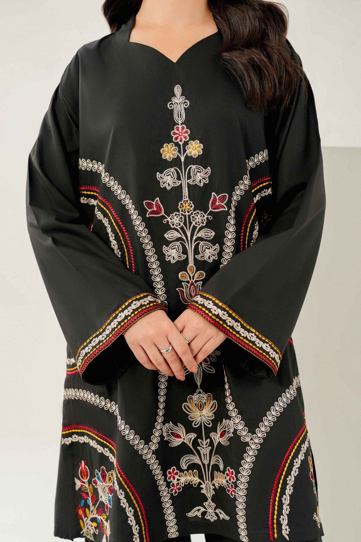 Nishat UK - Black Embroidered PV 2 Pieces ready to wear Dress