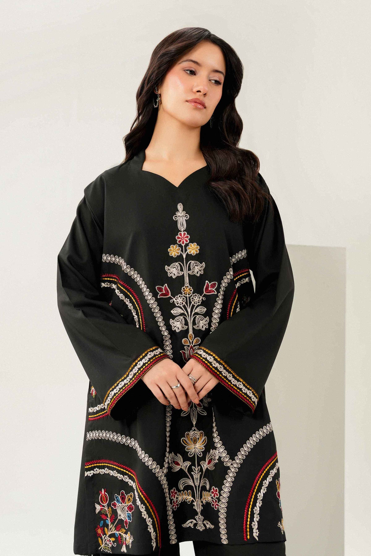 Nishat UK - Black Embroidered PV 2 Pieces ready to wear Dress