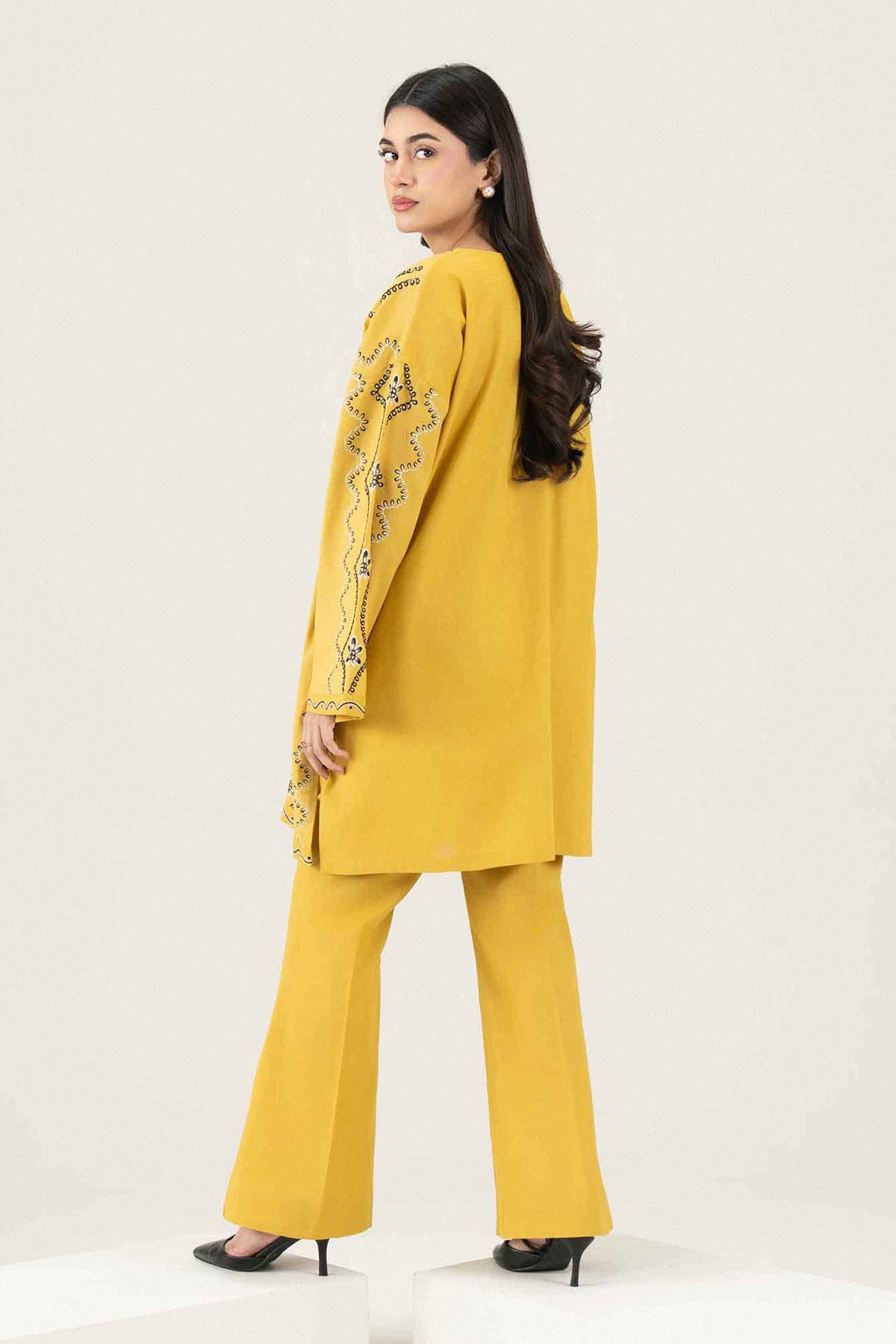 Nishat UK - Yellow Embroidered Khaddar 2 Pieces ready to wear Dress