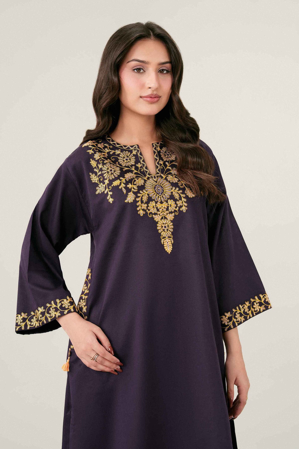 Nishat UK - Purple Embroidered Karandi 2 Pieces ready to wear