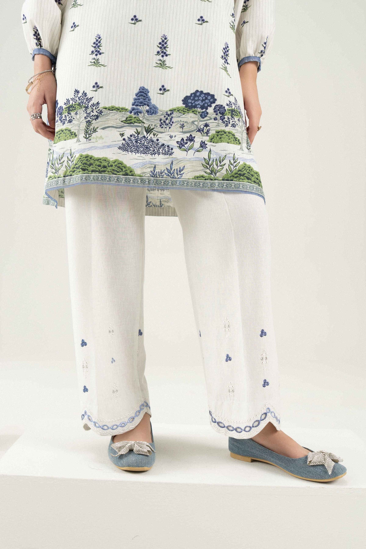 Nishat UK - Off White Embroidered Karandi 2 Pieces ready to wear Dress