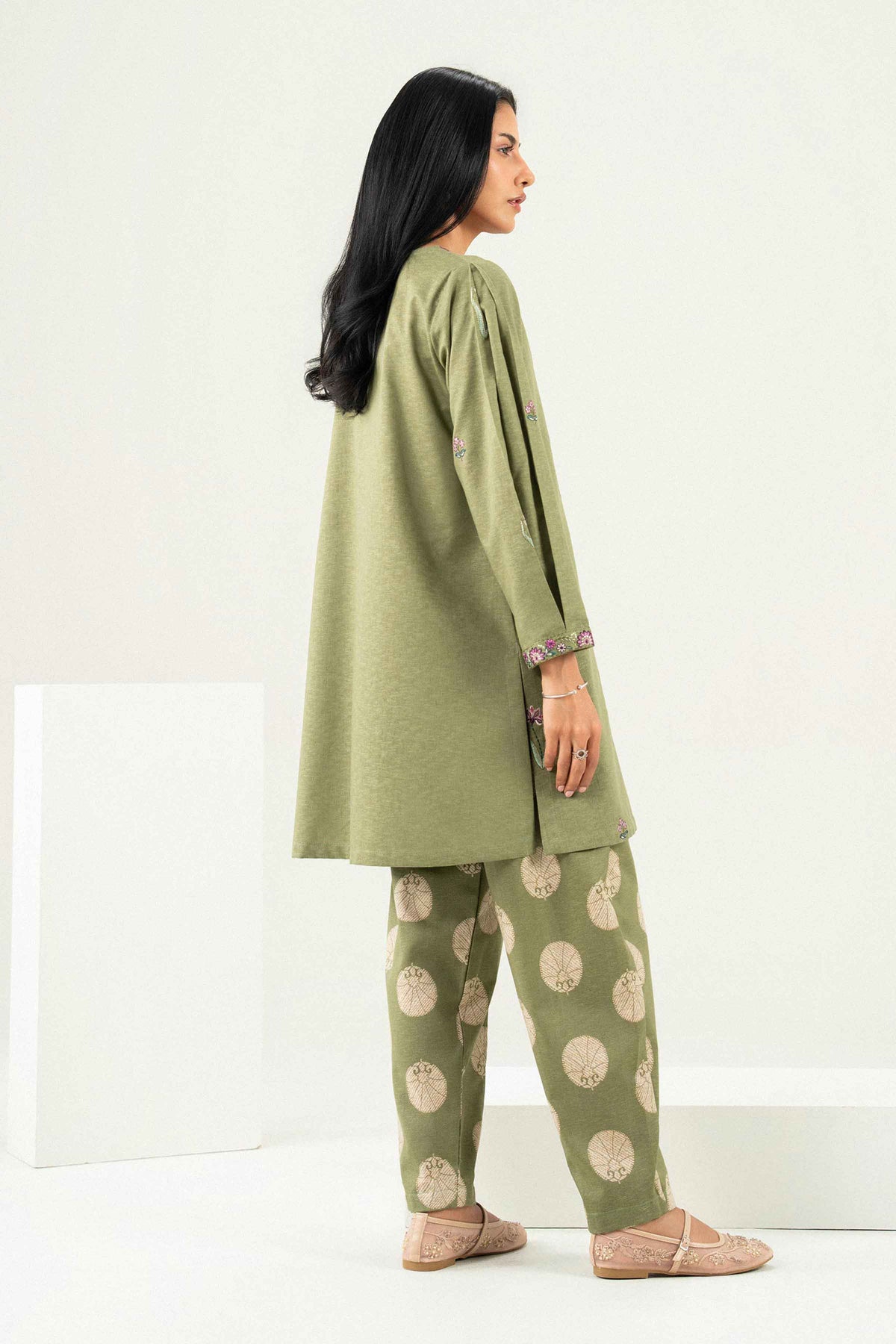 Nishat UK - Green Embroidered Karandi 2 Pieces ready to wear Dress