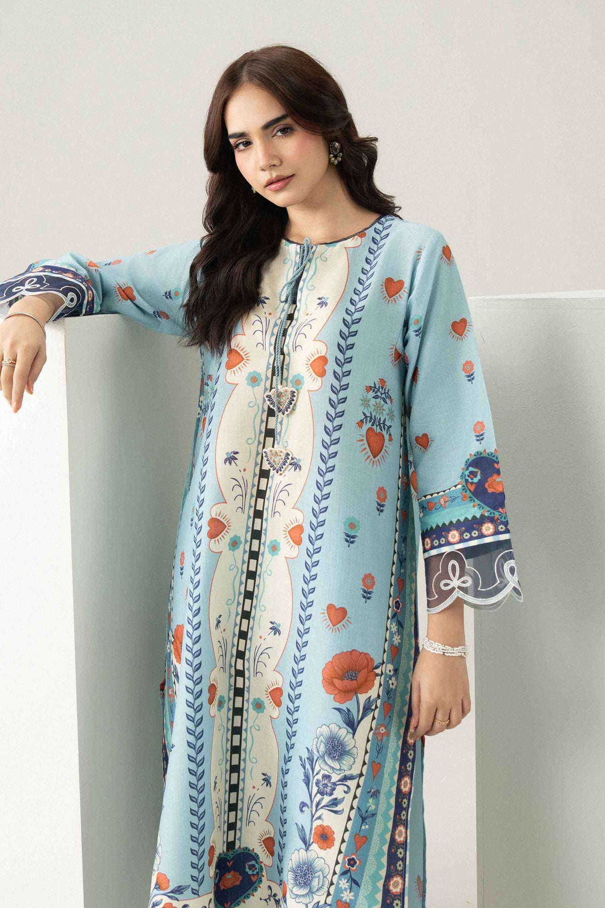 Nishat UK - Blue Embroidered Dobby 2 Pieces ready to wear