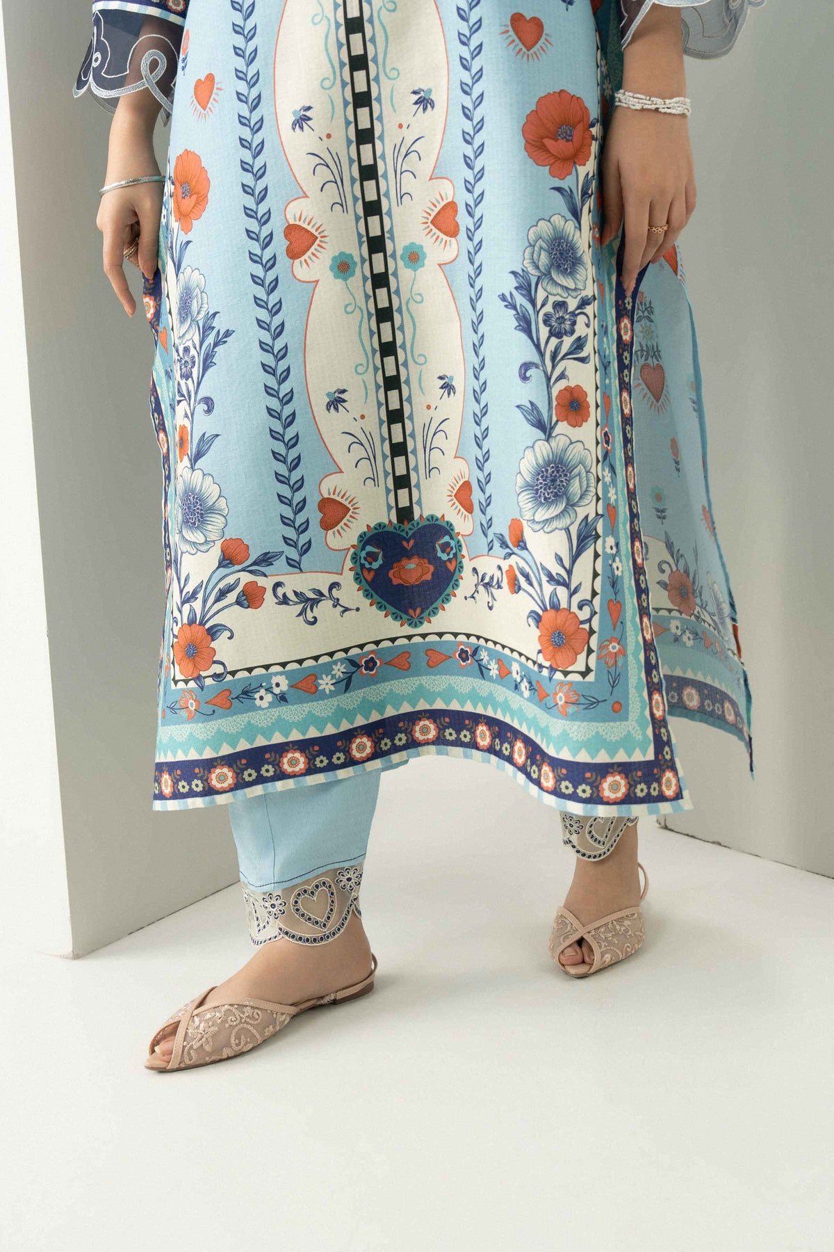 Nishat UK - Blue Embroidered Dobby 2 Pieces ready to wear