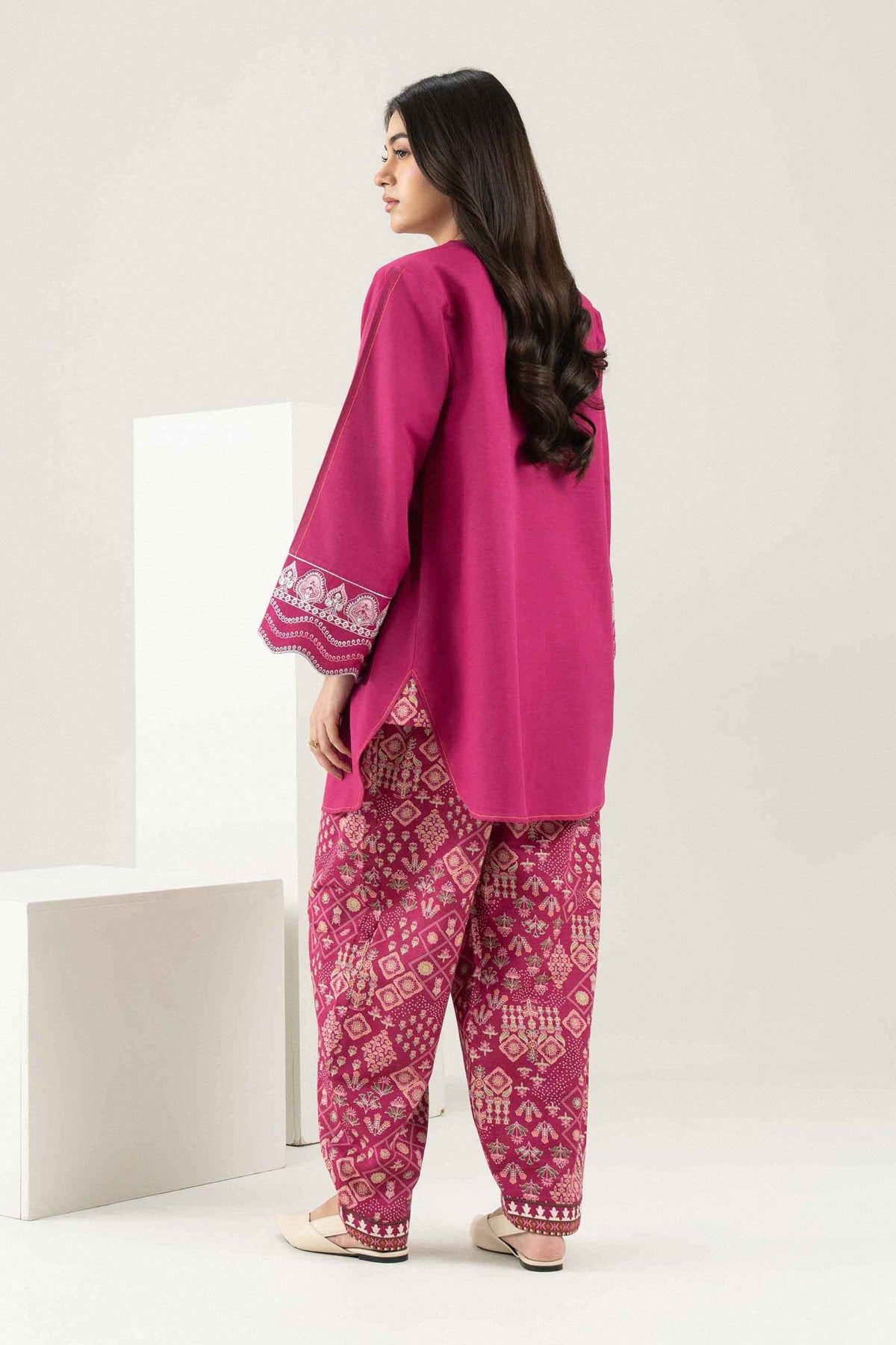 Nishat UK - Pink Embroidered Khaddar 2 Pieces ready to wear Dress
