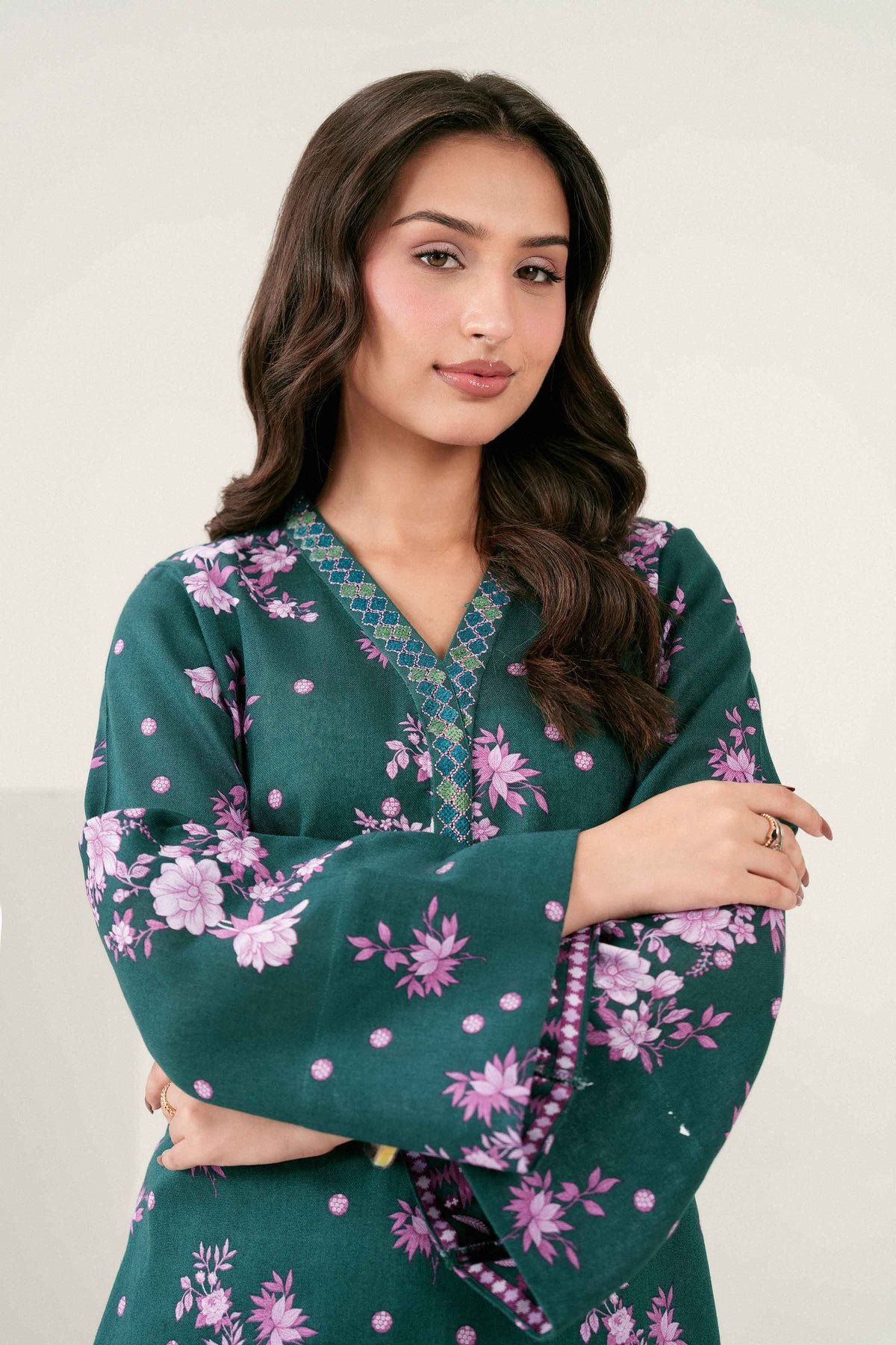 Nishat UK - Green Embroidered Khaddar 2 Pieces ready to wear
