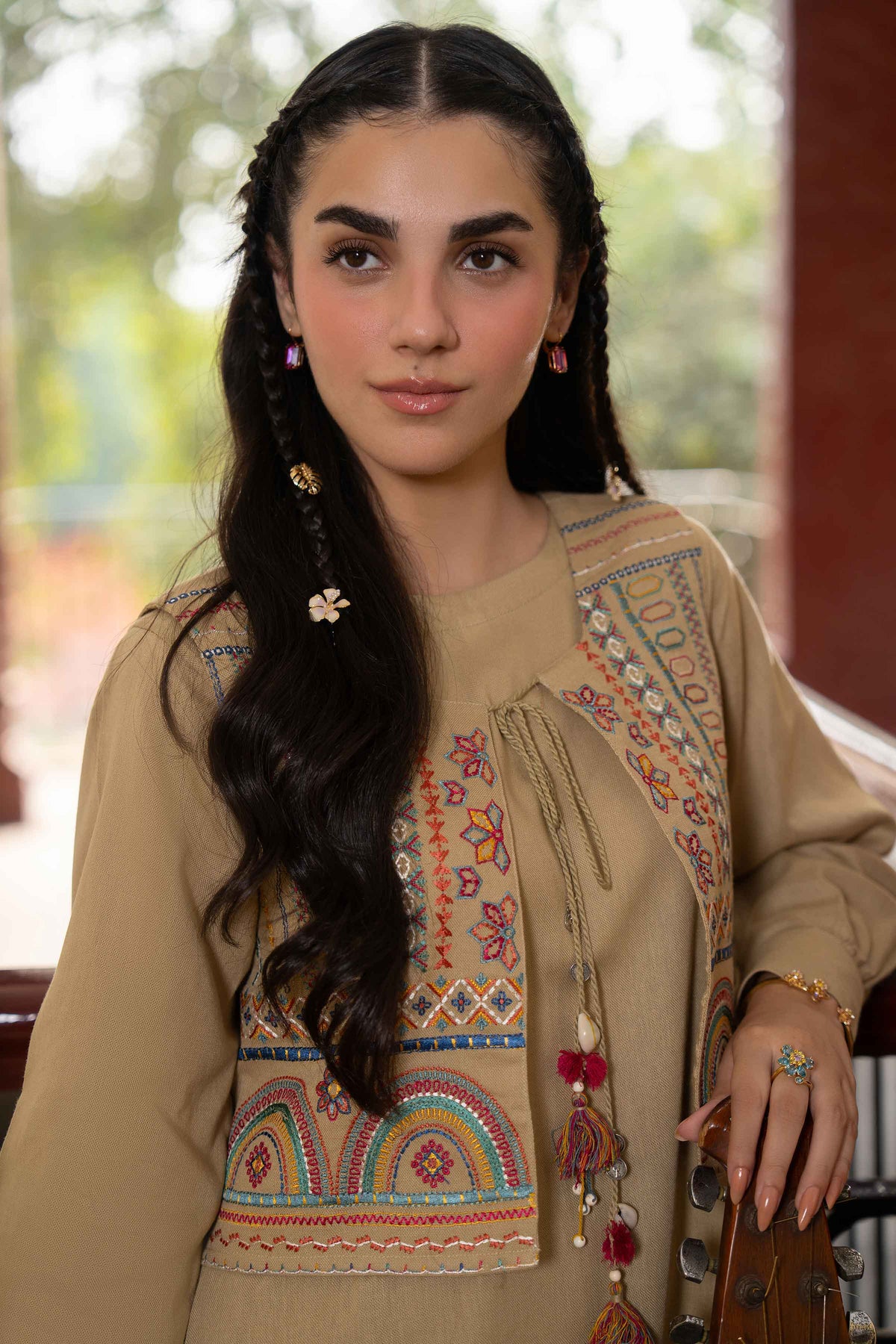 Nishat UK - Beige Embroidered Khaddar 3 Pieces ready to wear