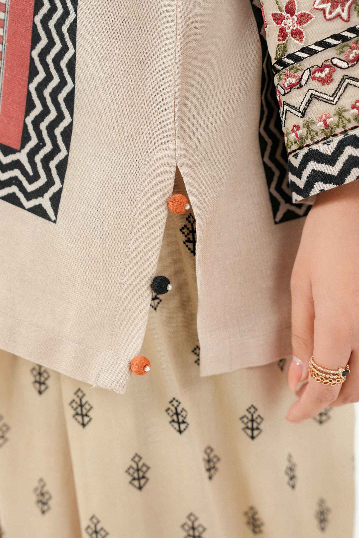 Nishat UK - Beige Embroidered Khaddar 2 Pieces ready to wear Dress