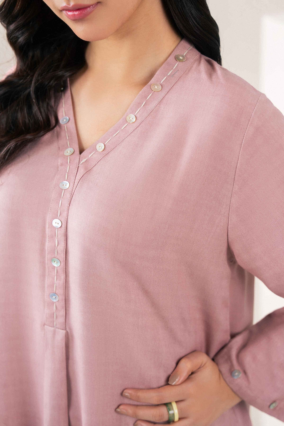 Nishat UK - Pink Solids Linen 2 Pieces ready to wear Dress