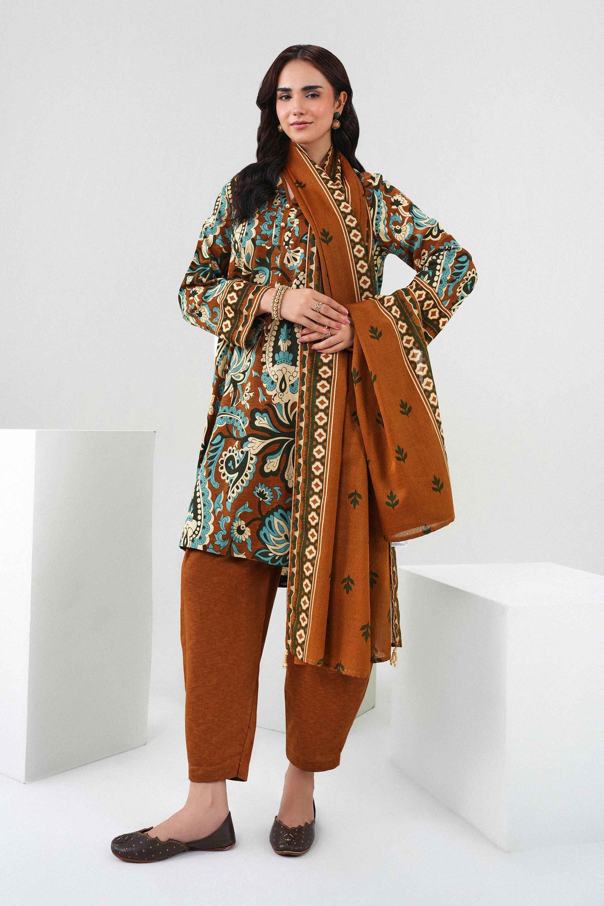 Nishat UK - Multi Printed Karandi 3 Pieces ready to wear