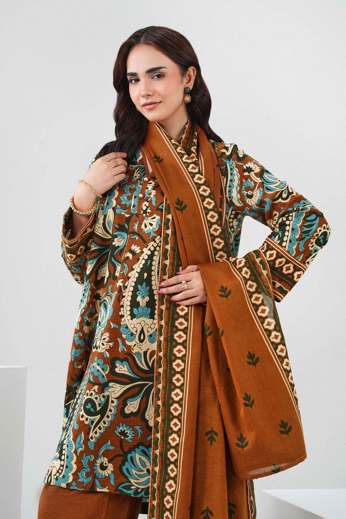Nishat UK - Multi Printed Karandi 3 Pieces ready to wear
