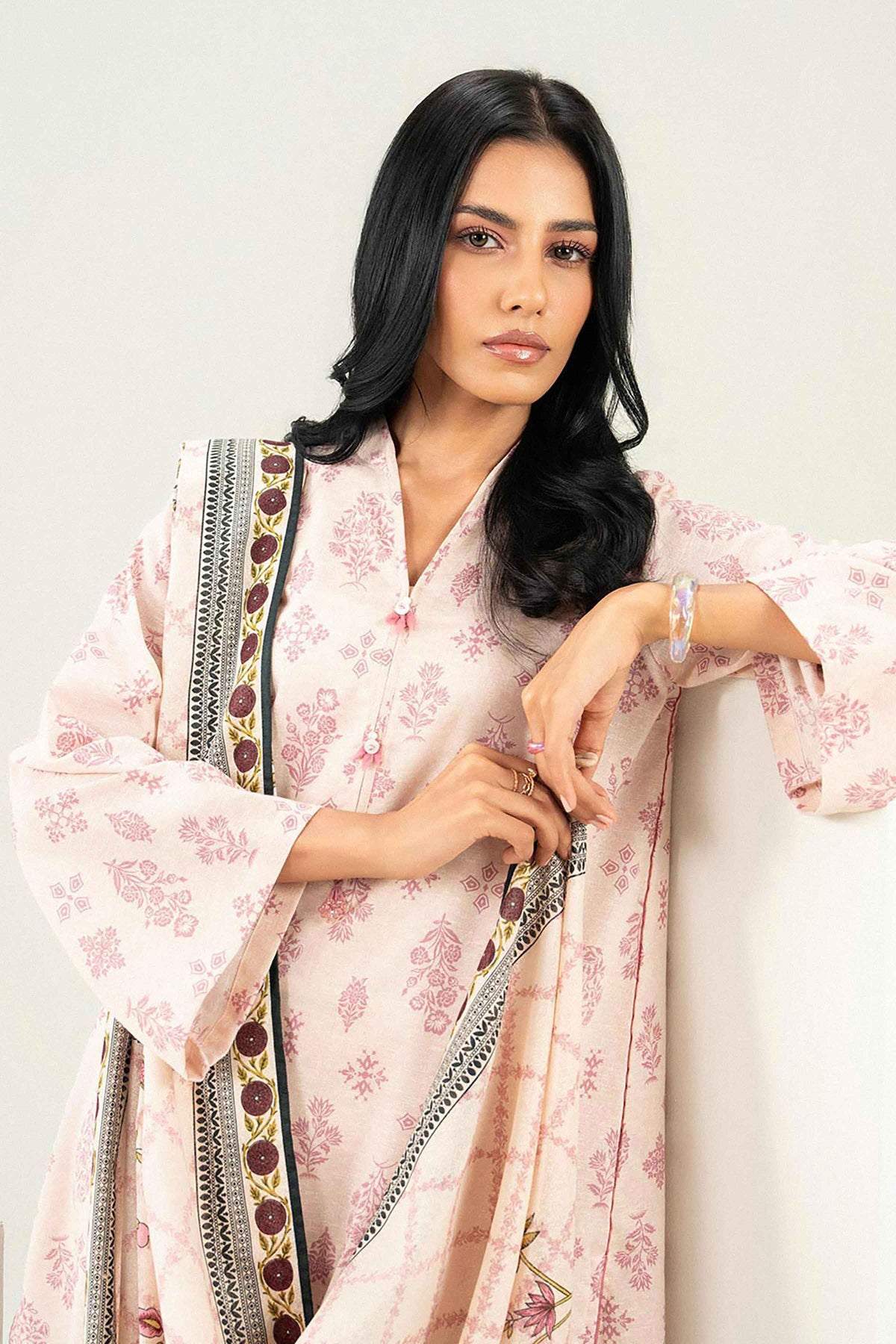 Nishat UK - Pink Printed Karandi 3 Pieces ready to wear