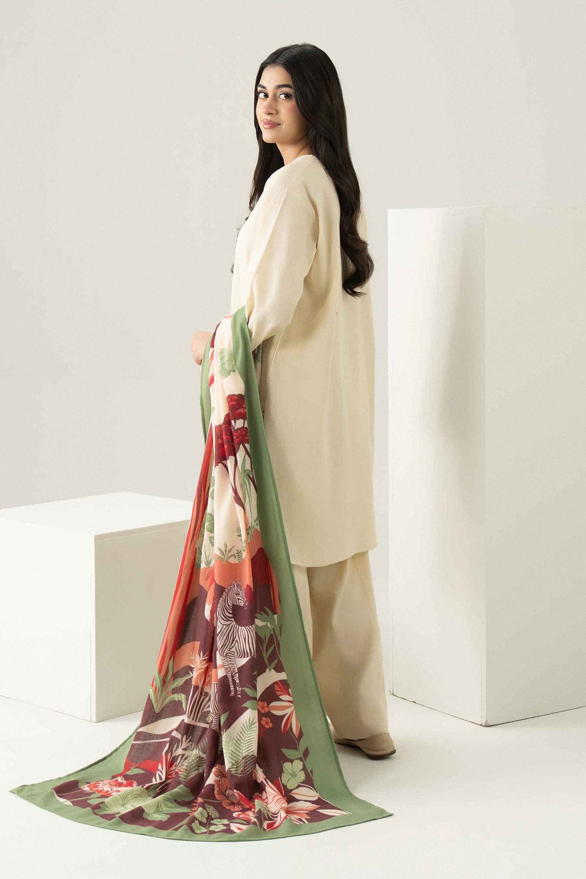 Nishat UK - Off White Printed Khaddar 3 Pieces ready to wear