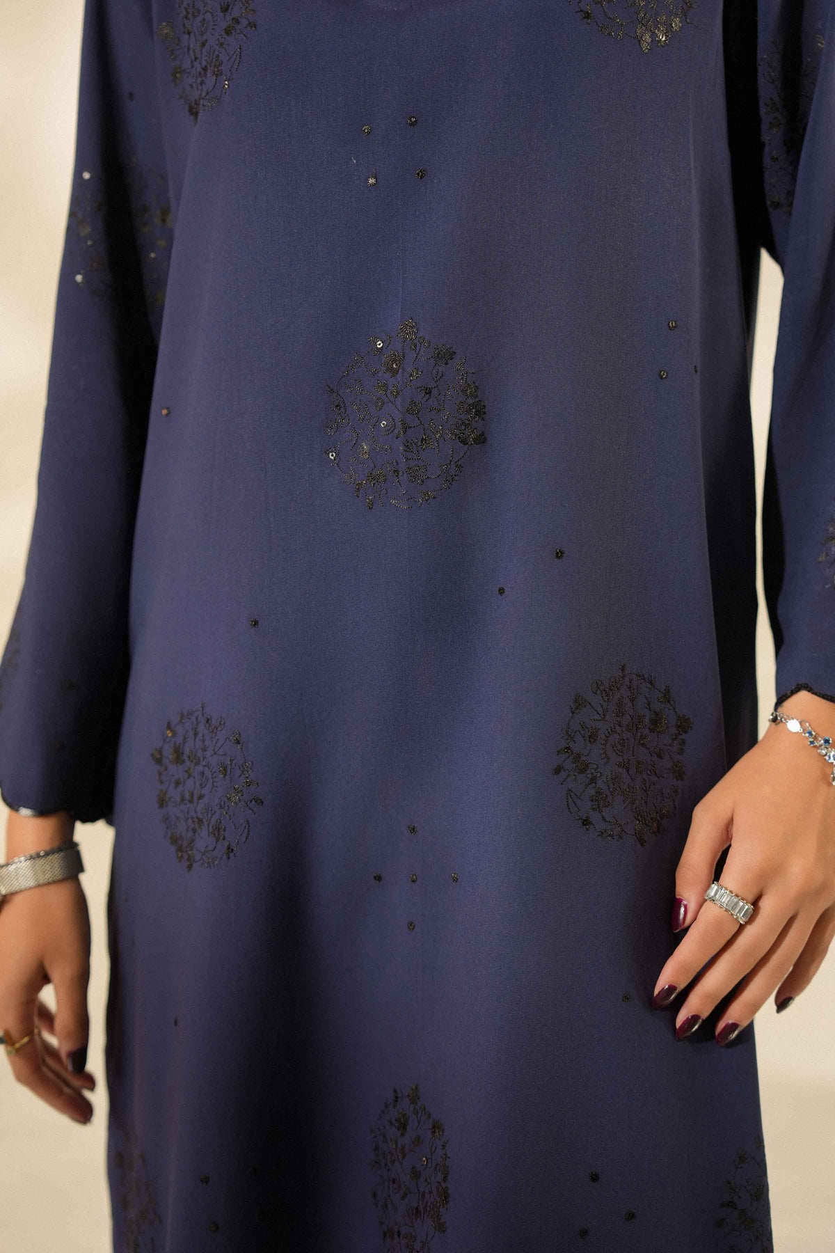 Nishat UK - Blue Embroidered Linen 3 Pieces ready to wear luxury Suit