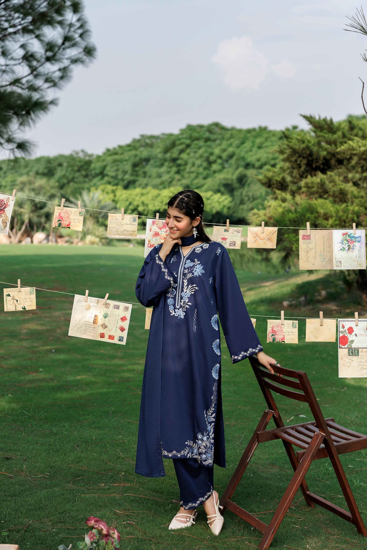 Nishat UK - Blue Embroidered Karandi 3 Pieces ready to wear