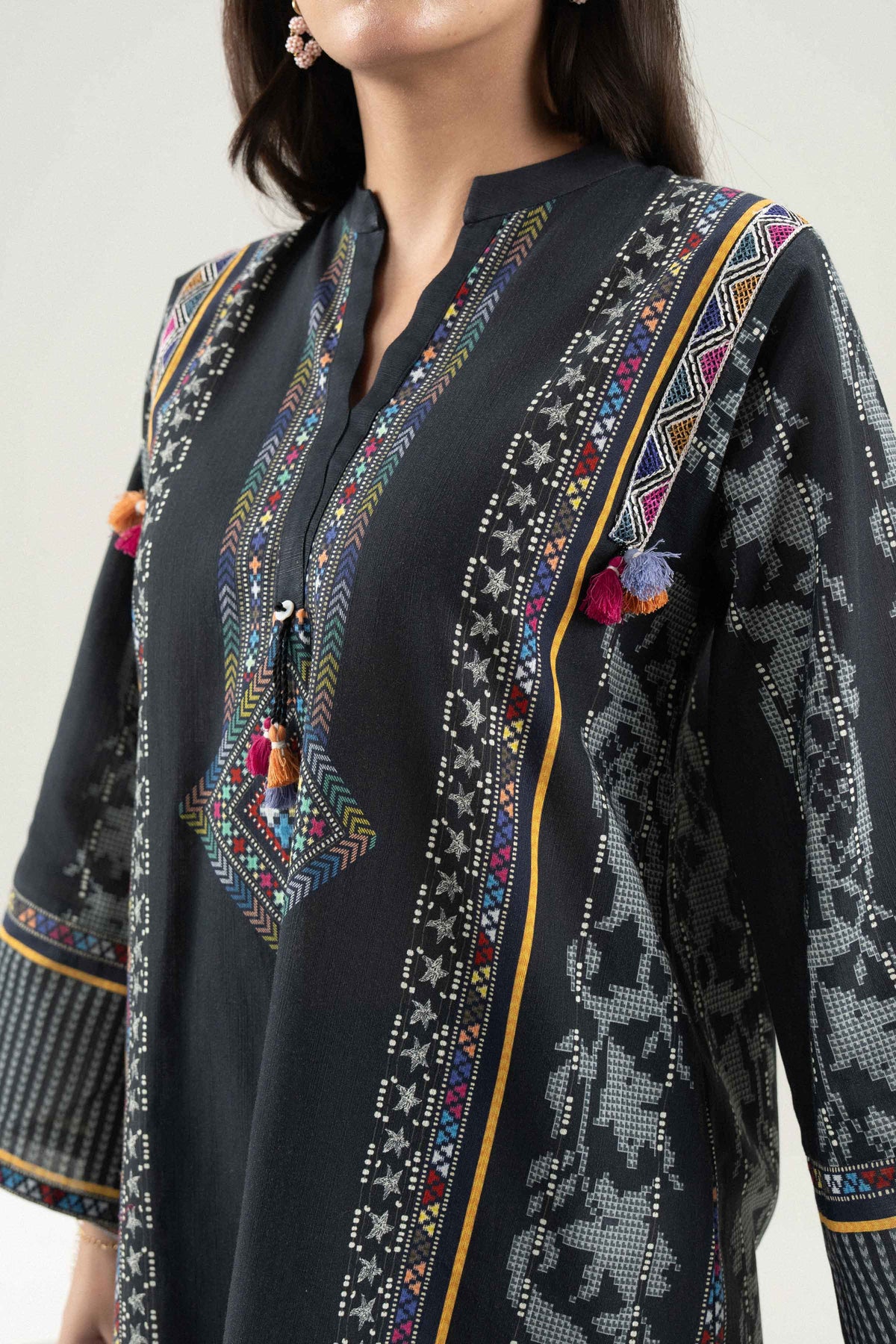 Nishat UK - Black Embroidered Khaddar 3 Pieces ready to wear