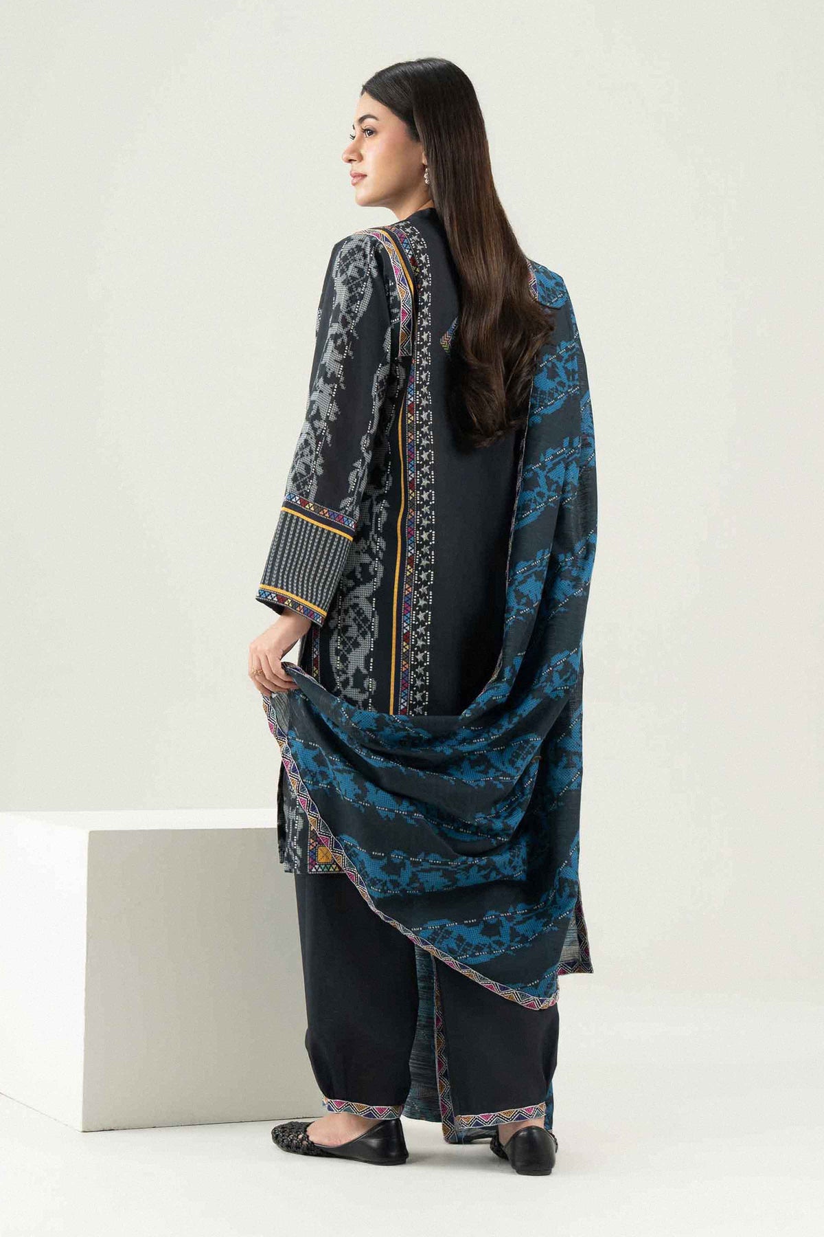 Nishat UK - Black Embroidered Khaddar 3 Pieces ready to wear