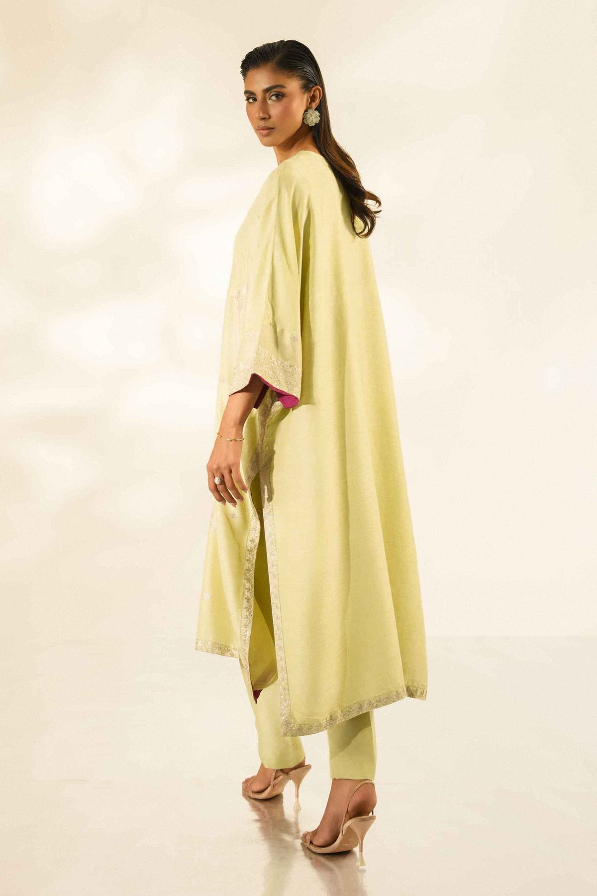 Nishat UK - Green Embroidered Silk 2 Pieces ready to wear Dress