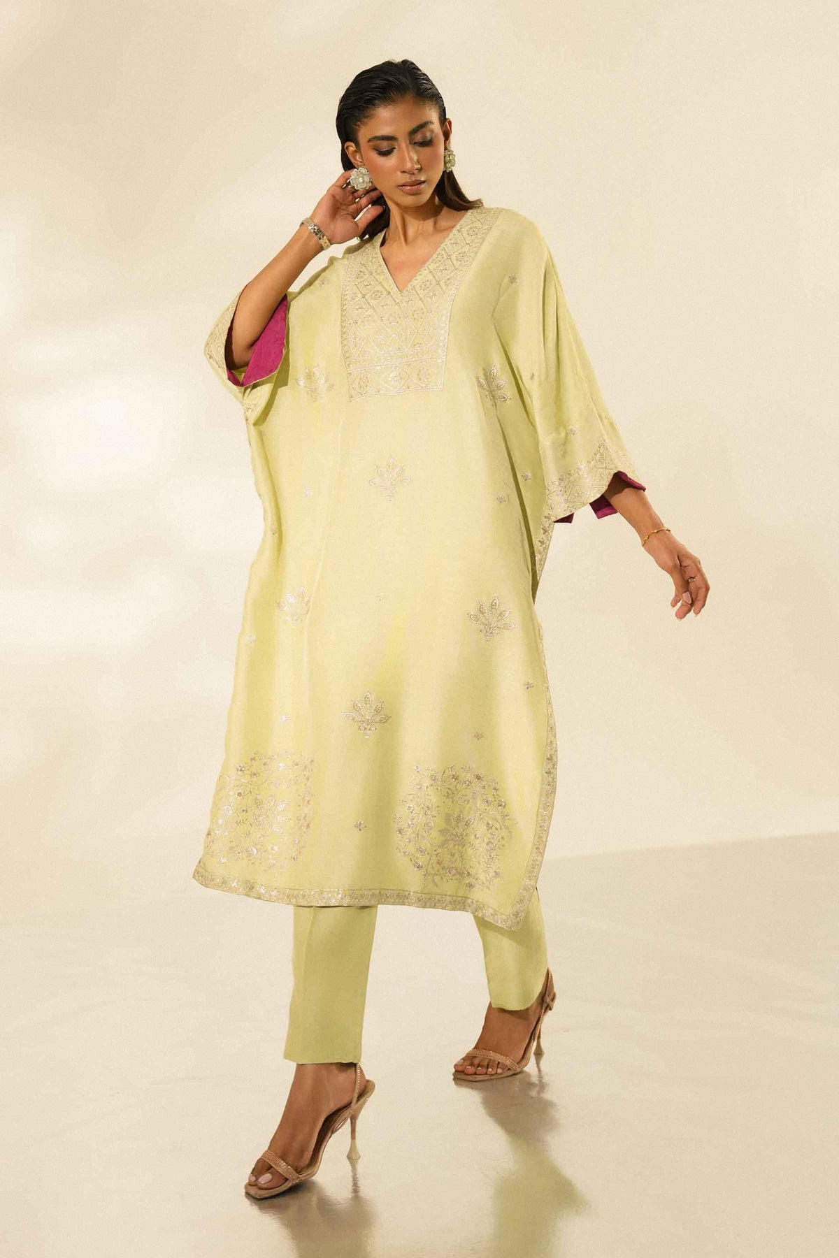 Nishat UK - Green Embroidered Silk 2 Pieces ready to wear Dress