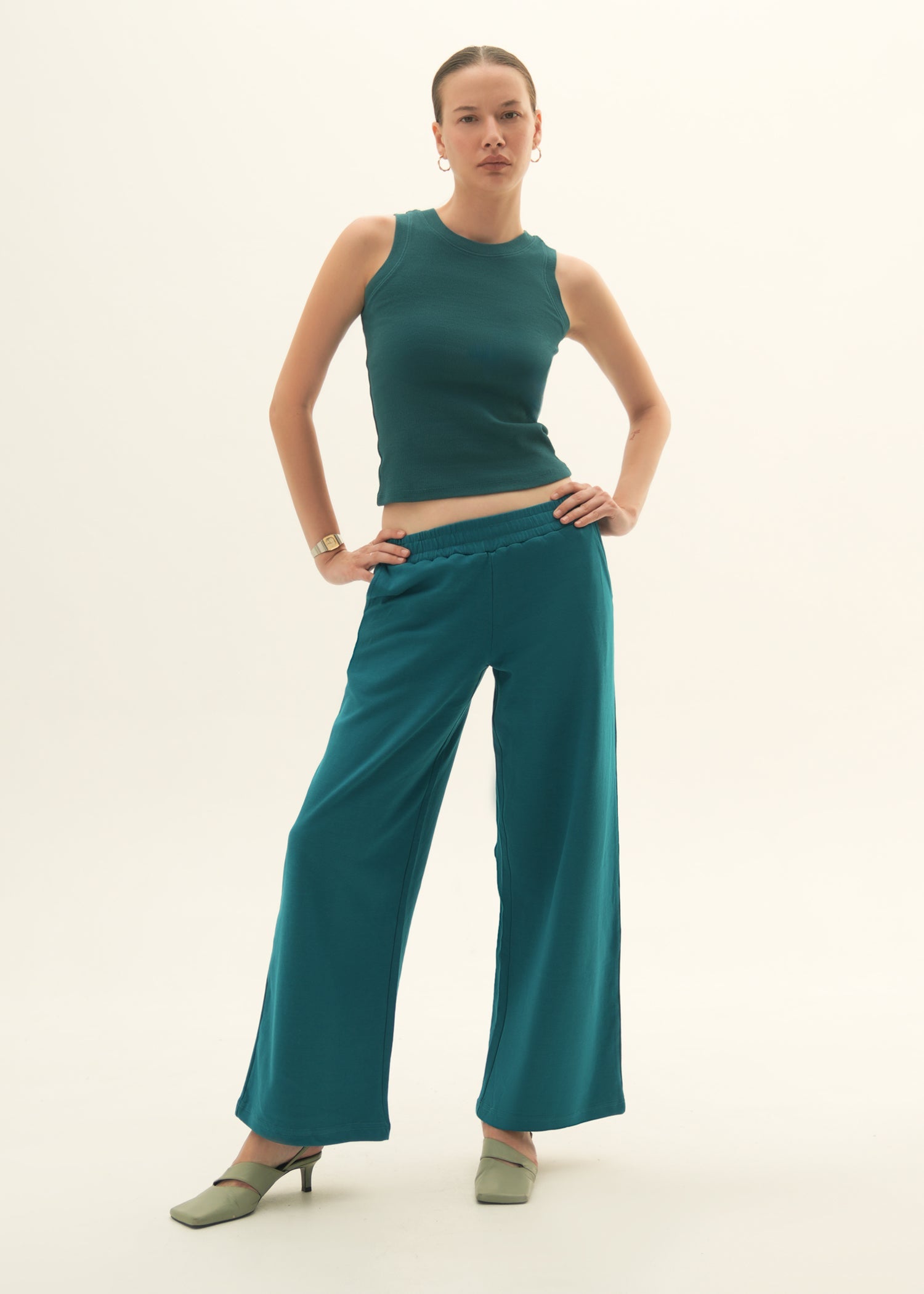 NishatUK - Teal Solids Cotton 1-piece ready to wear Vest