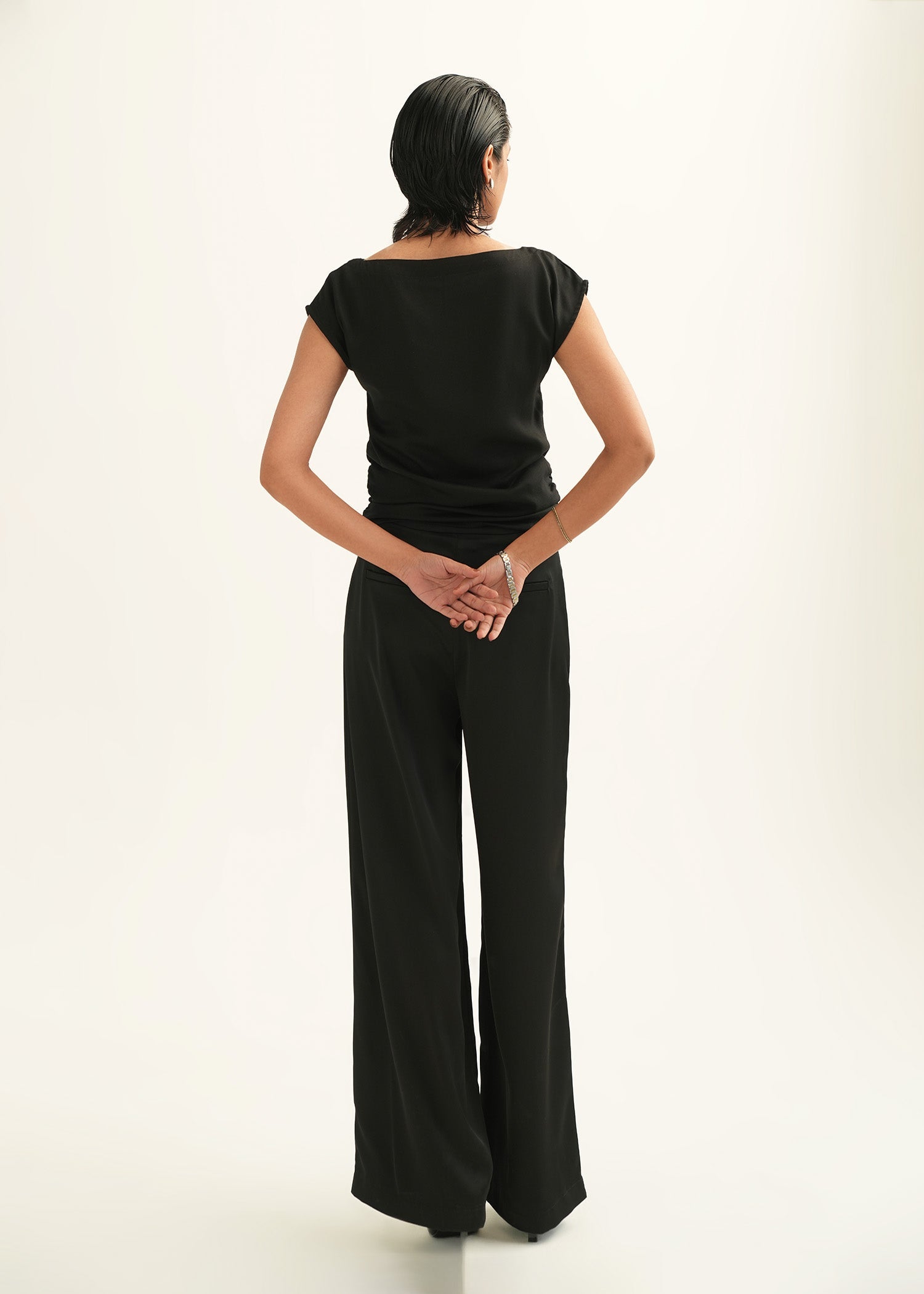 NishatUK - Black Embroidered Polyester 1-piece ready to wear Pants