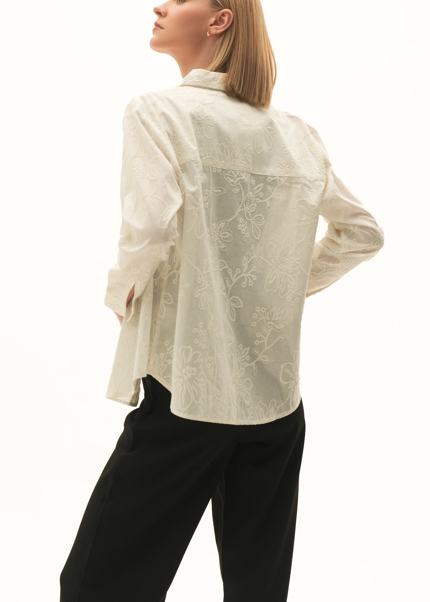 NishatUK - White Embroidered Cotton 1-piece ready to wear Shirt