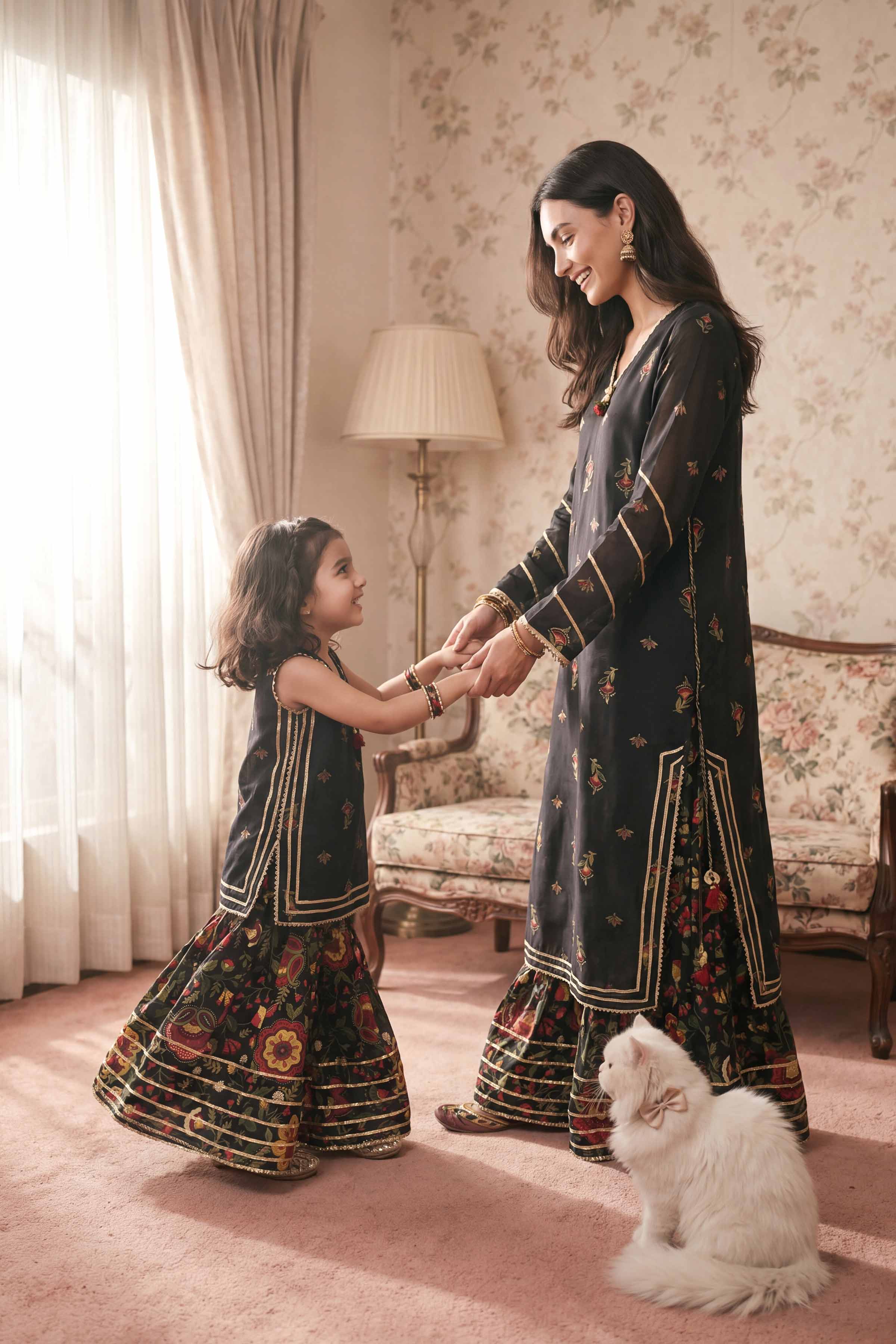 Nishat UK - Black Printed Lawn 2 Piece ready to wear Dress