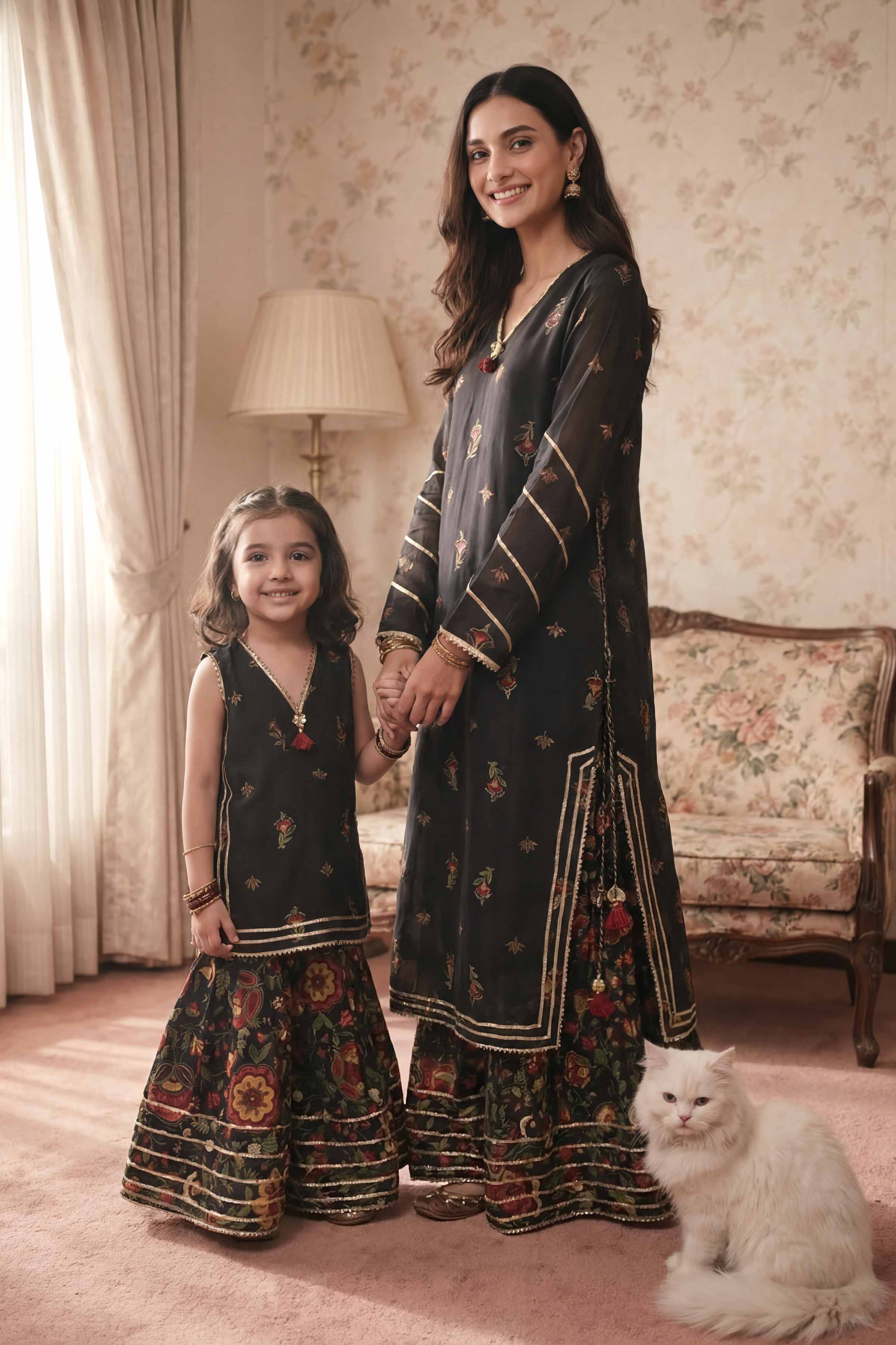 Nishat UK - Black Printed Lawn 2 Piece ready to wear Dress