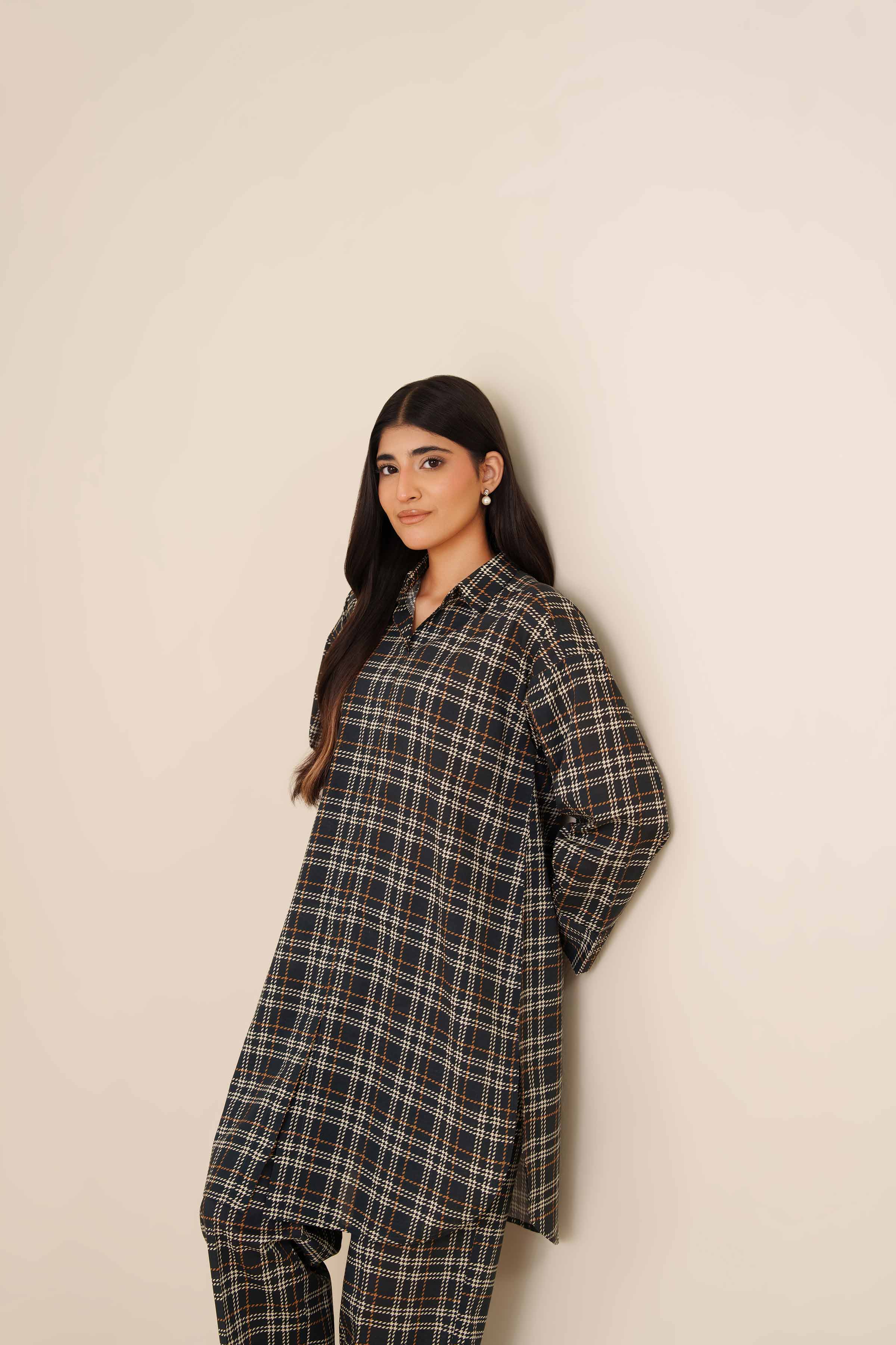 NishatUK - Black Printed Cambric 2-piece ready to wear Dress