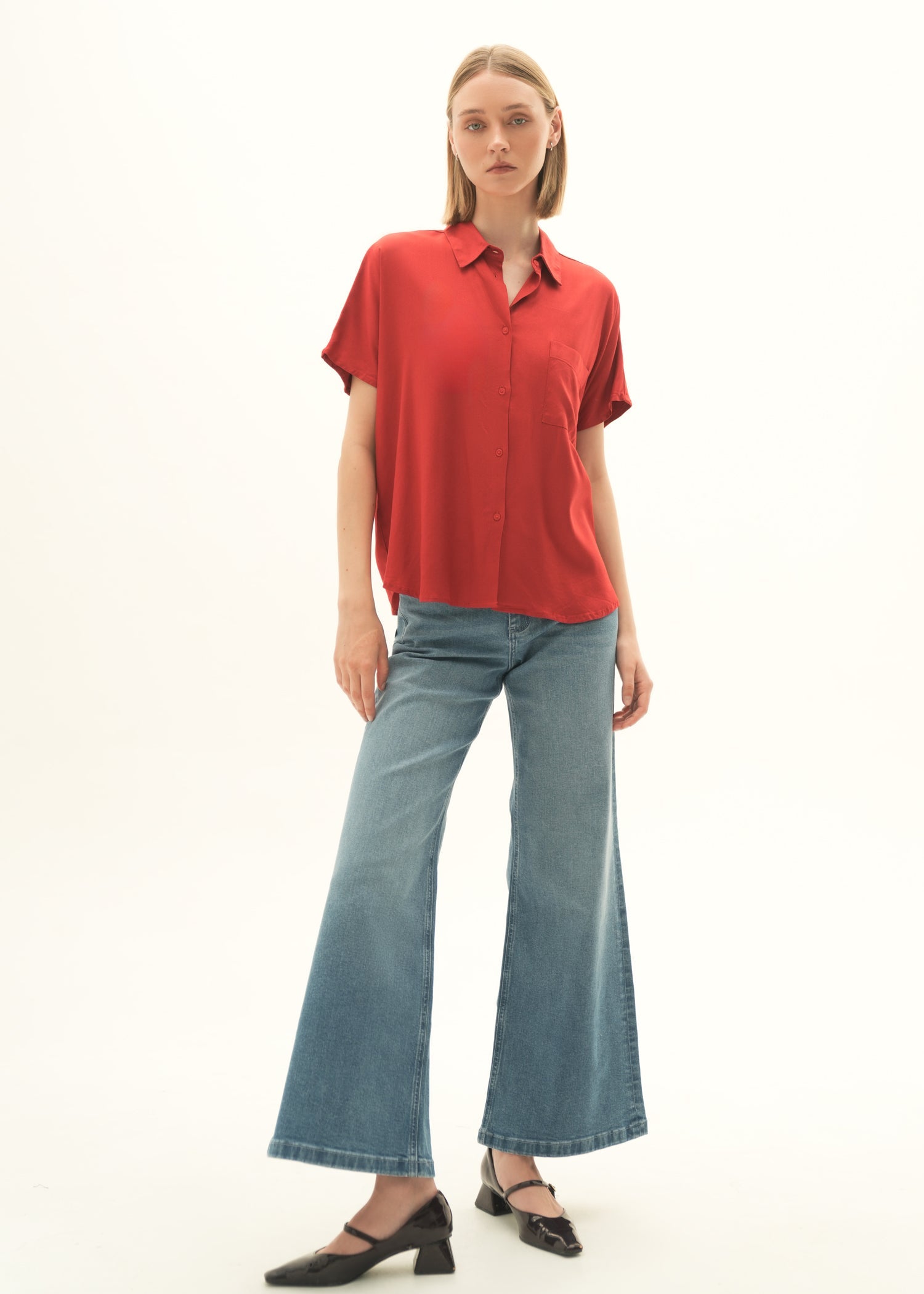 NishatUK - Red Solids Viscose 1-piece ready to wear Shirt