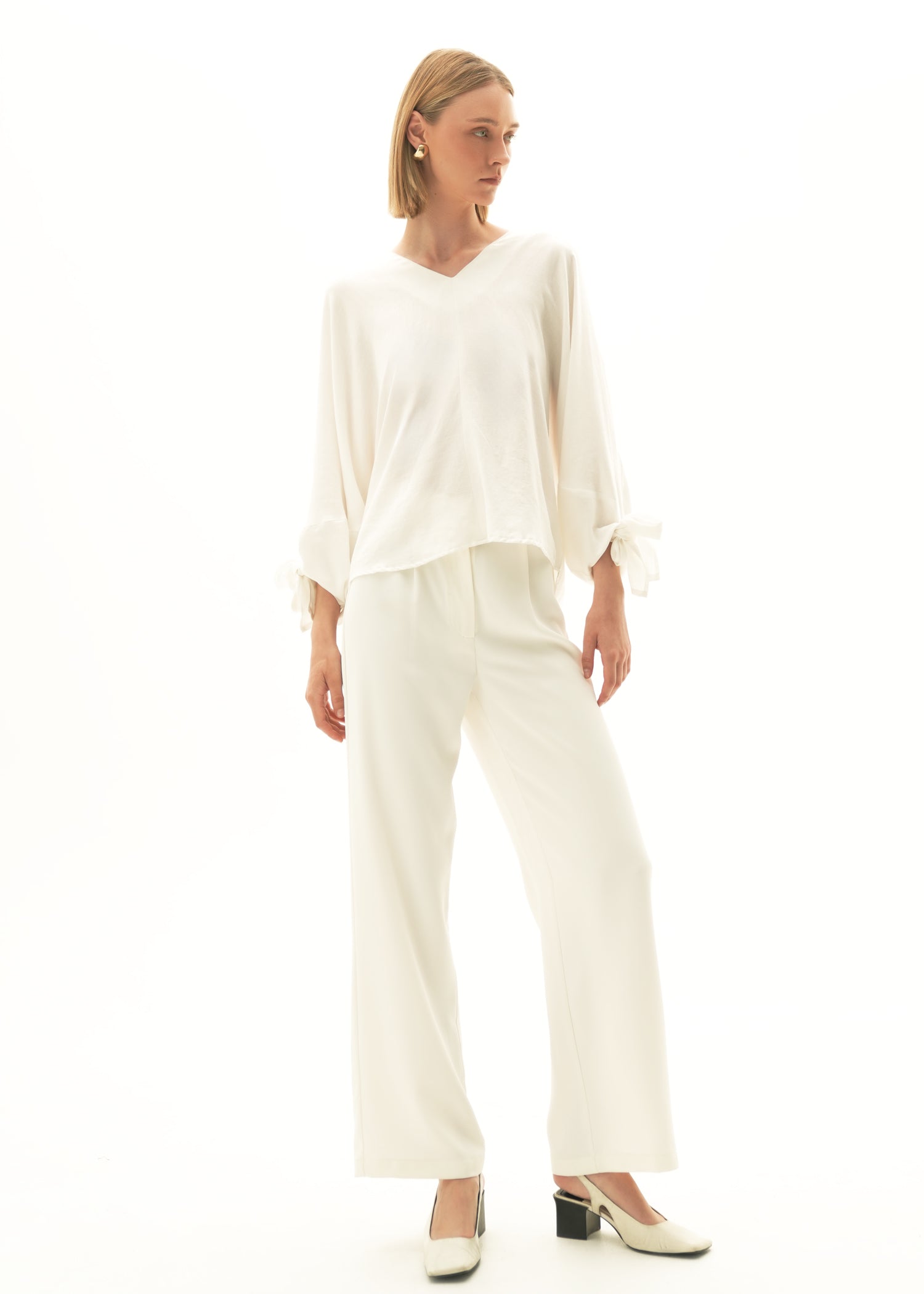 NishatUK - White Solids Polyester 1-piece ready to wear Top