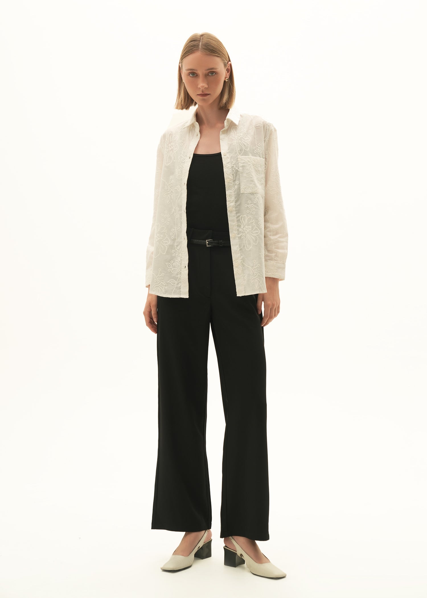 NishatUK - White Embroidered Cotton 1-piece ready to wear Shirt