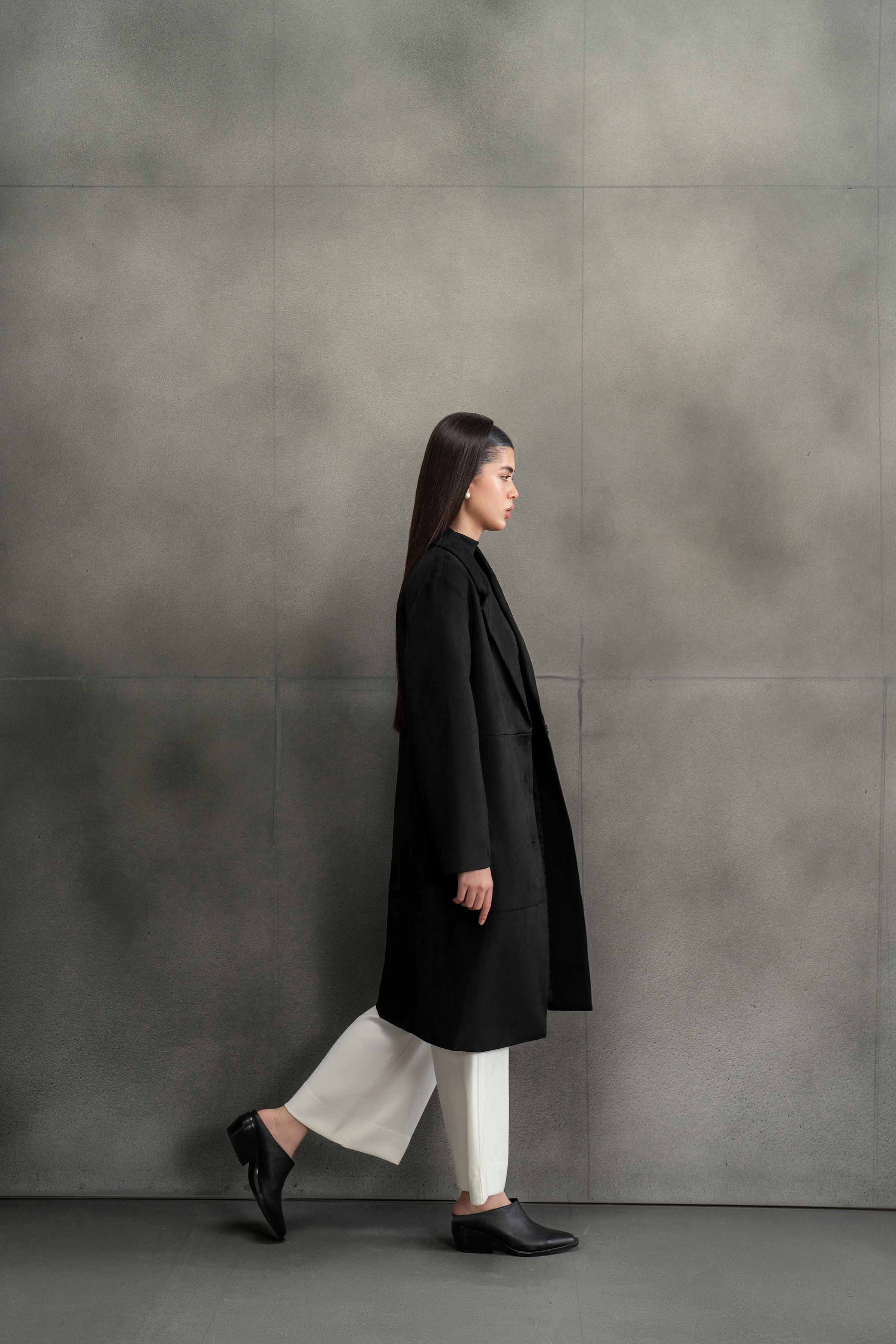 Buy Black Solids Soft Cozy and Durable 1-piece ready to wear Coat