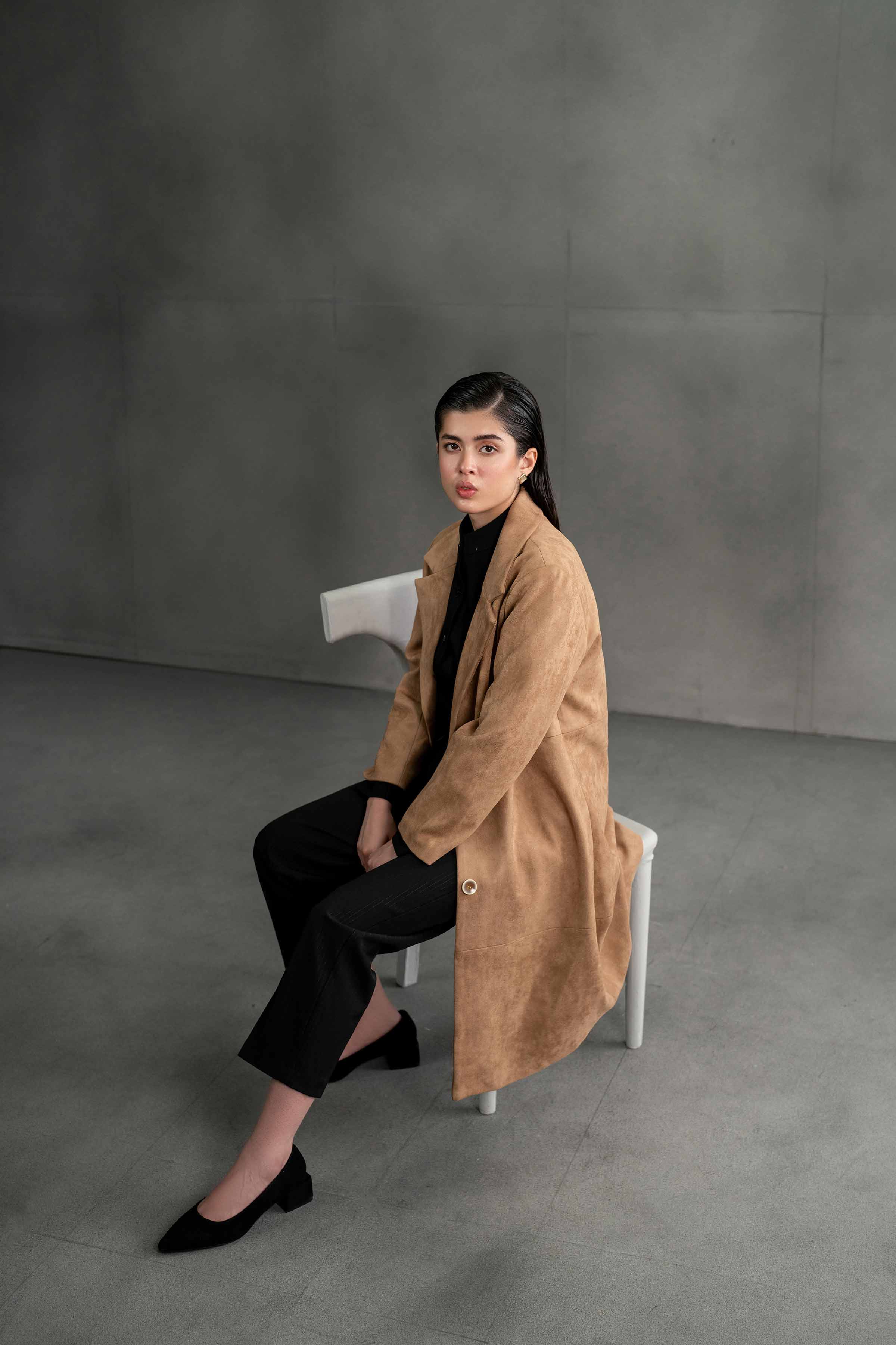 NishatUK - Brown Solids Soft Cozy and Durable 1-piece ready to wear Coat