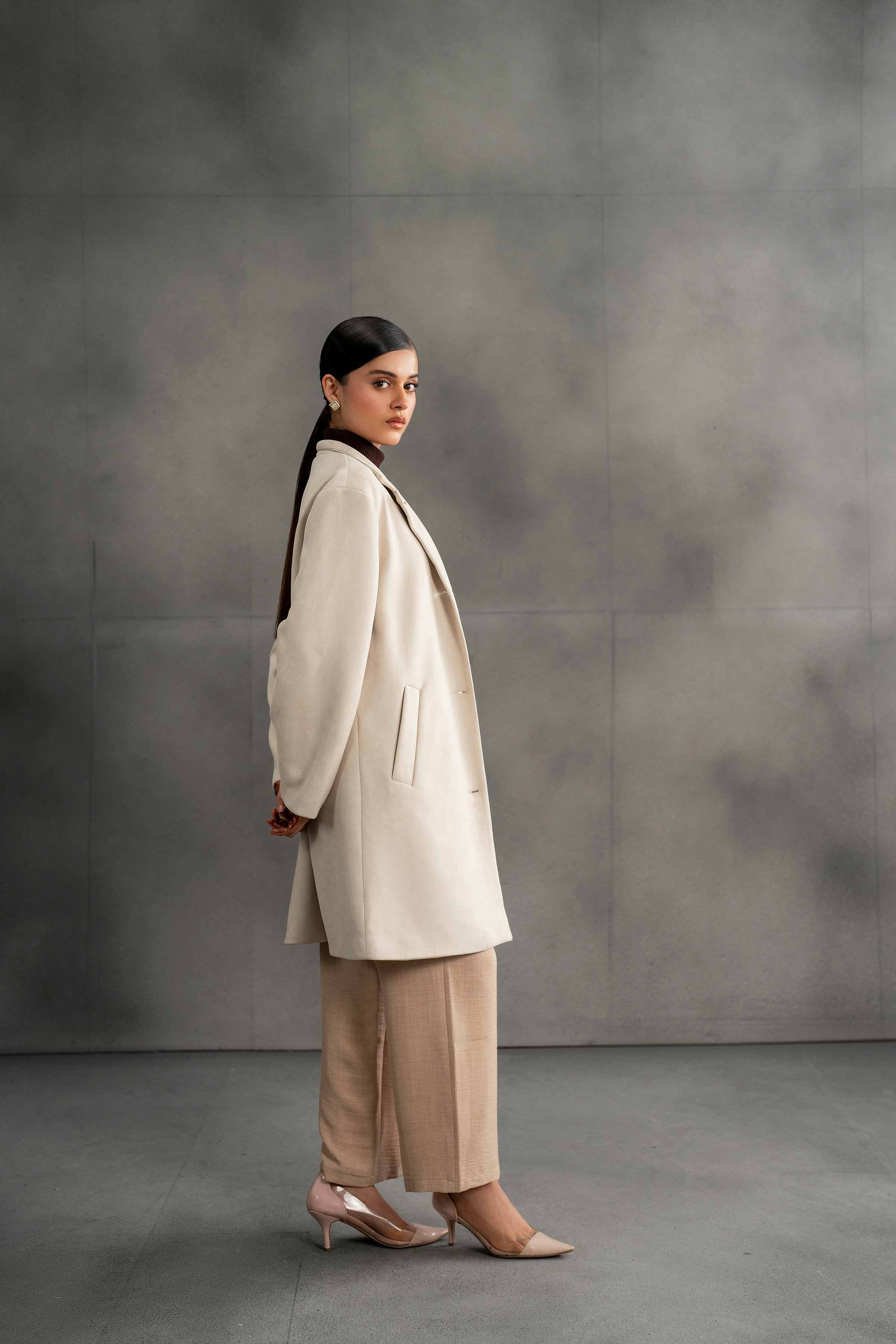 NishatUK - Brown Solids Soft Cozy and Durable 1-piece ready to wear Coat