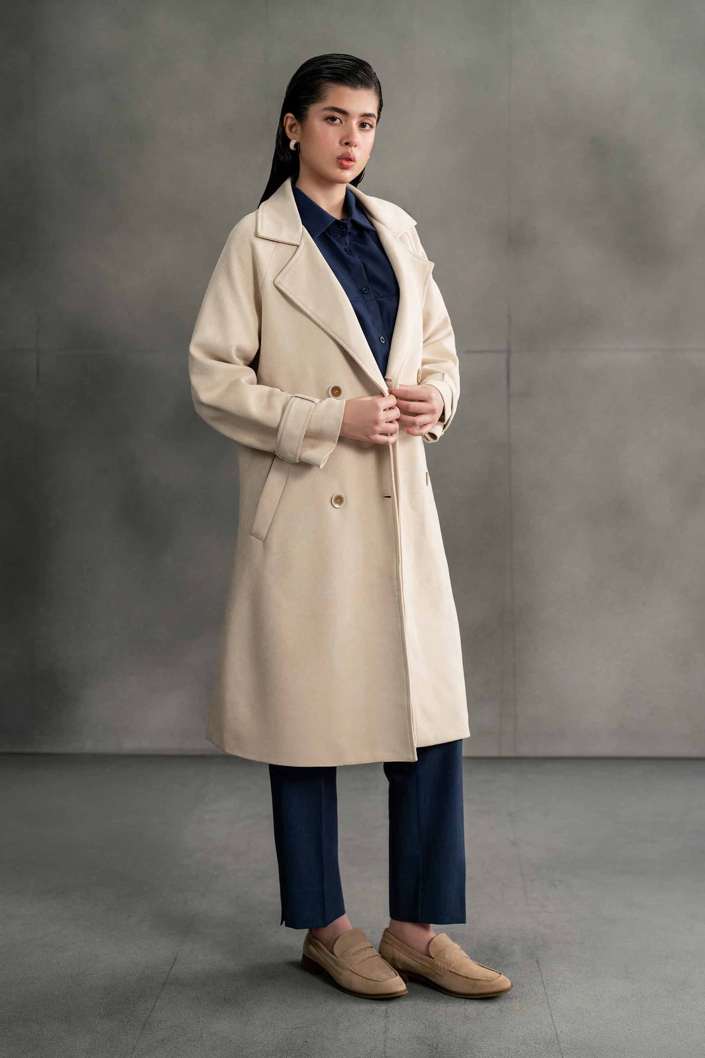 NishatUK - Brown Solids Soft Cozy and Durable 1-piece ready to wear Coat