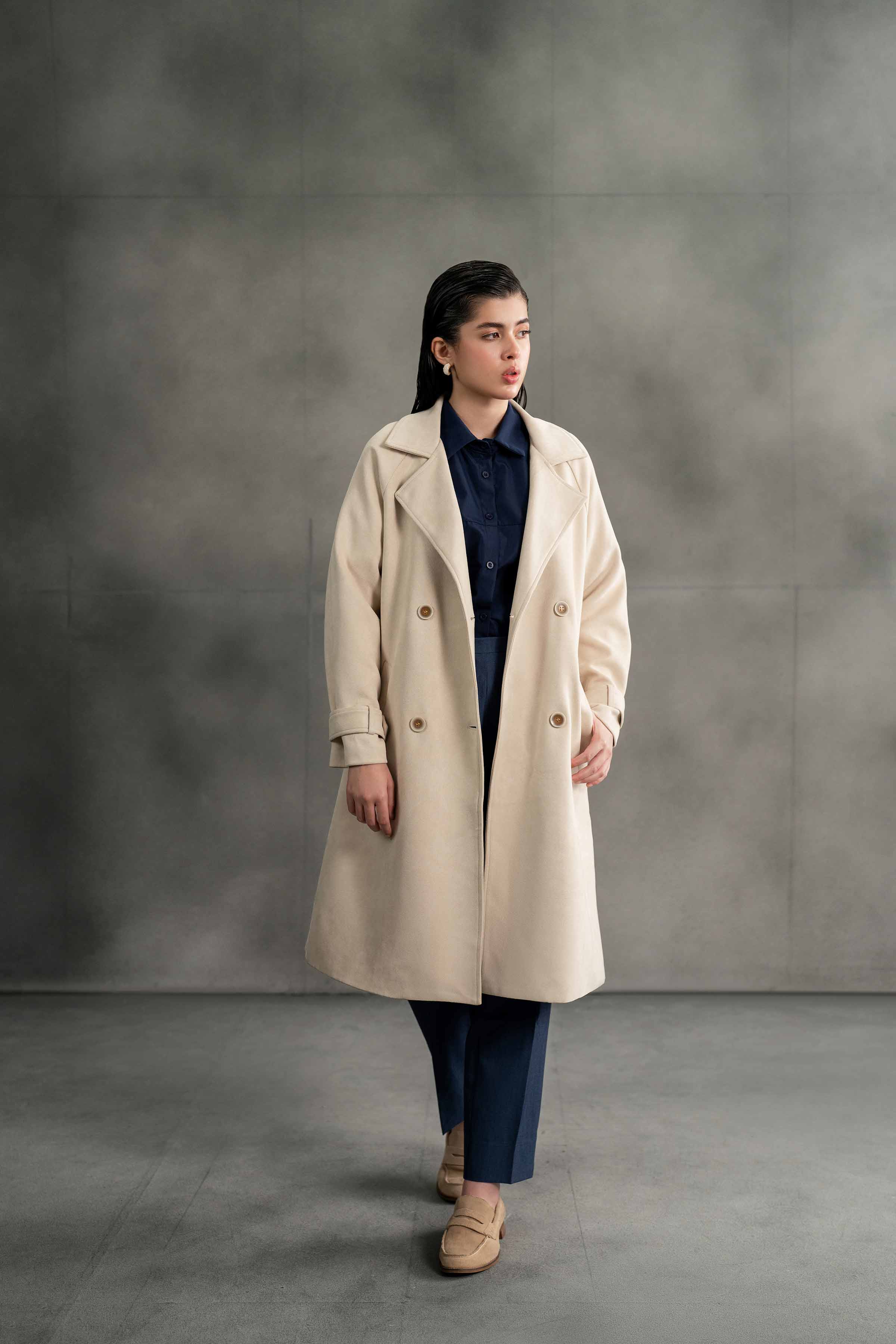 NishatUK - Brown Solids Soft Cozy and Durable 1-piece ready to wear Coat