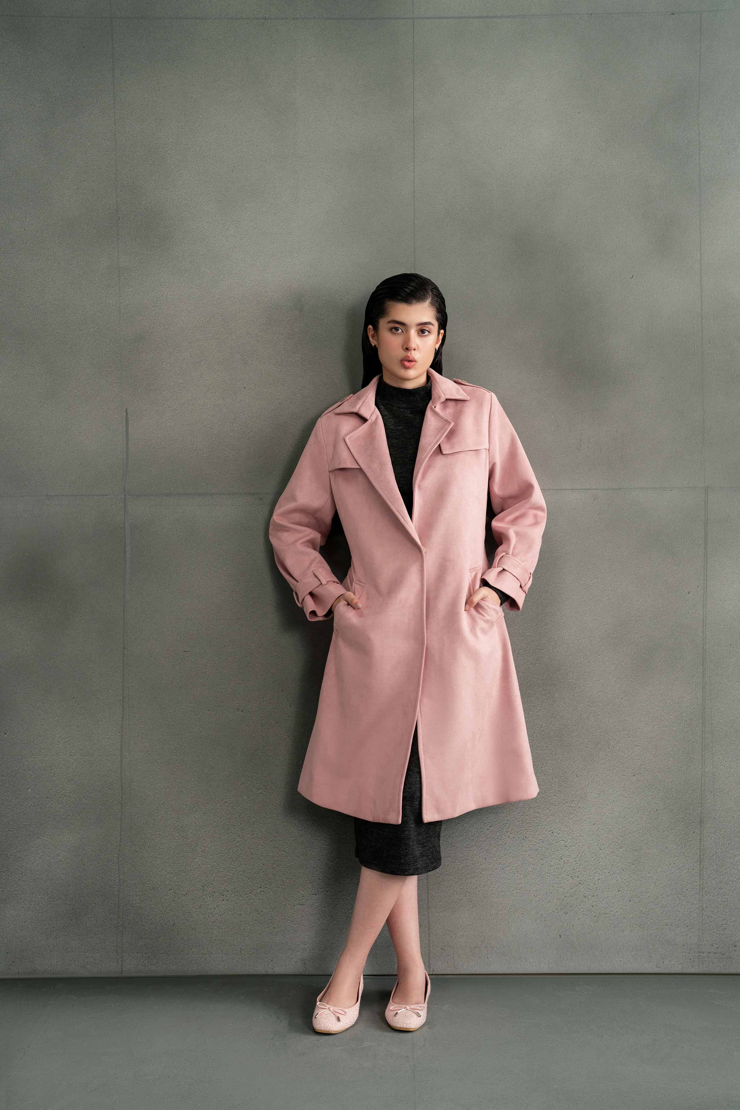 NishatUK - Brown Solids Soft Cozy and Durable 1-piece ready to wear Coat